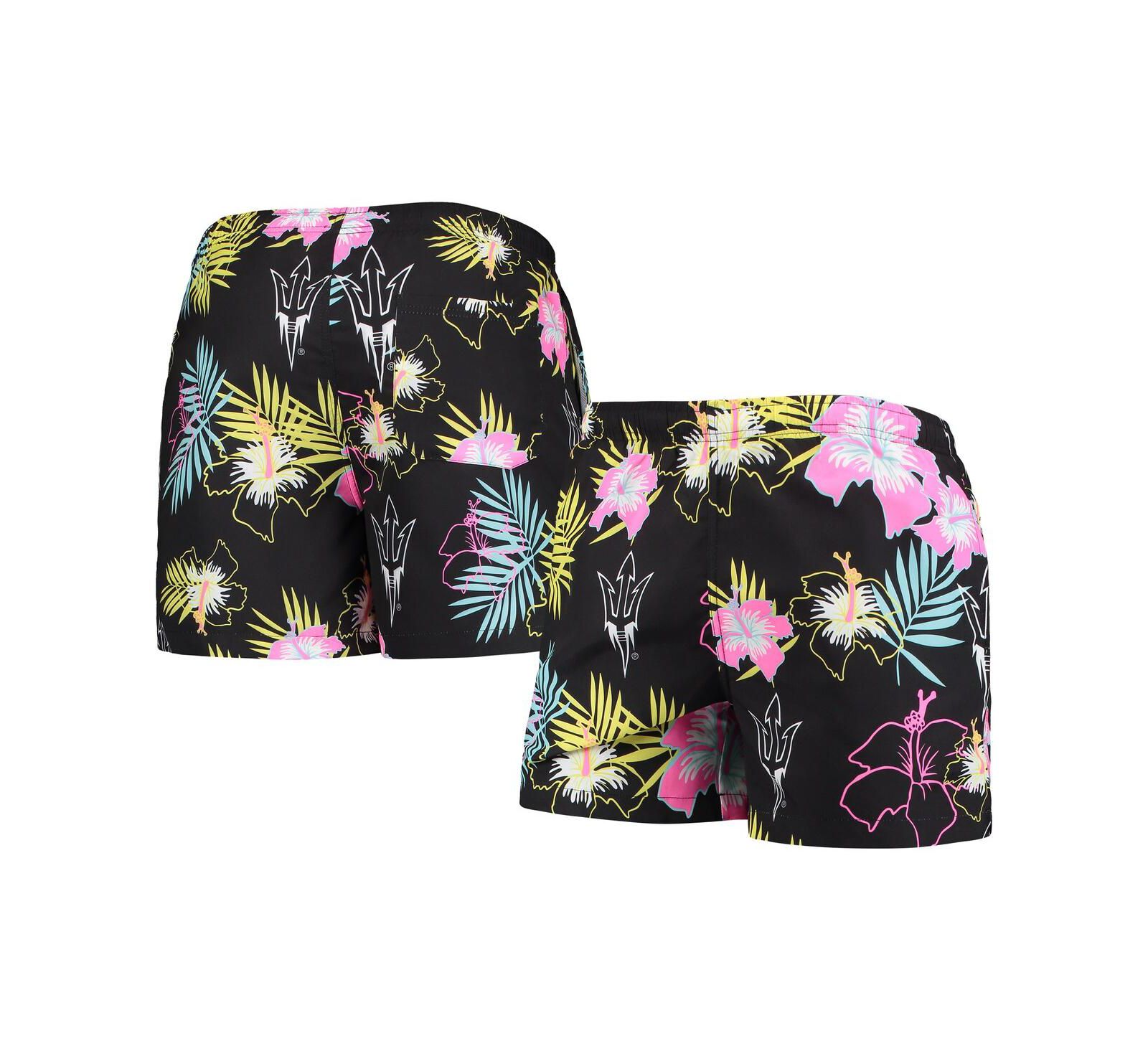 Men's FOCO Black Arizona State Sun Devils Neon Floral Swim Trunks