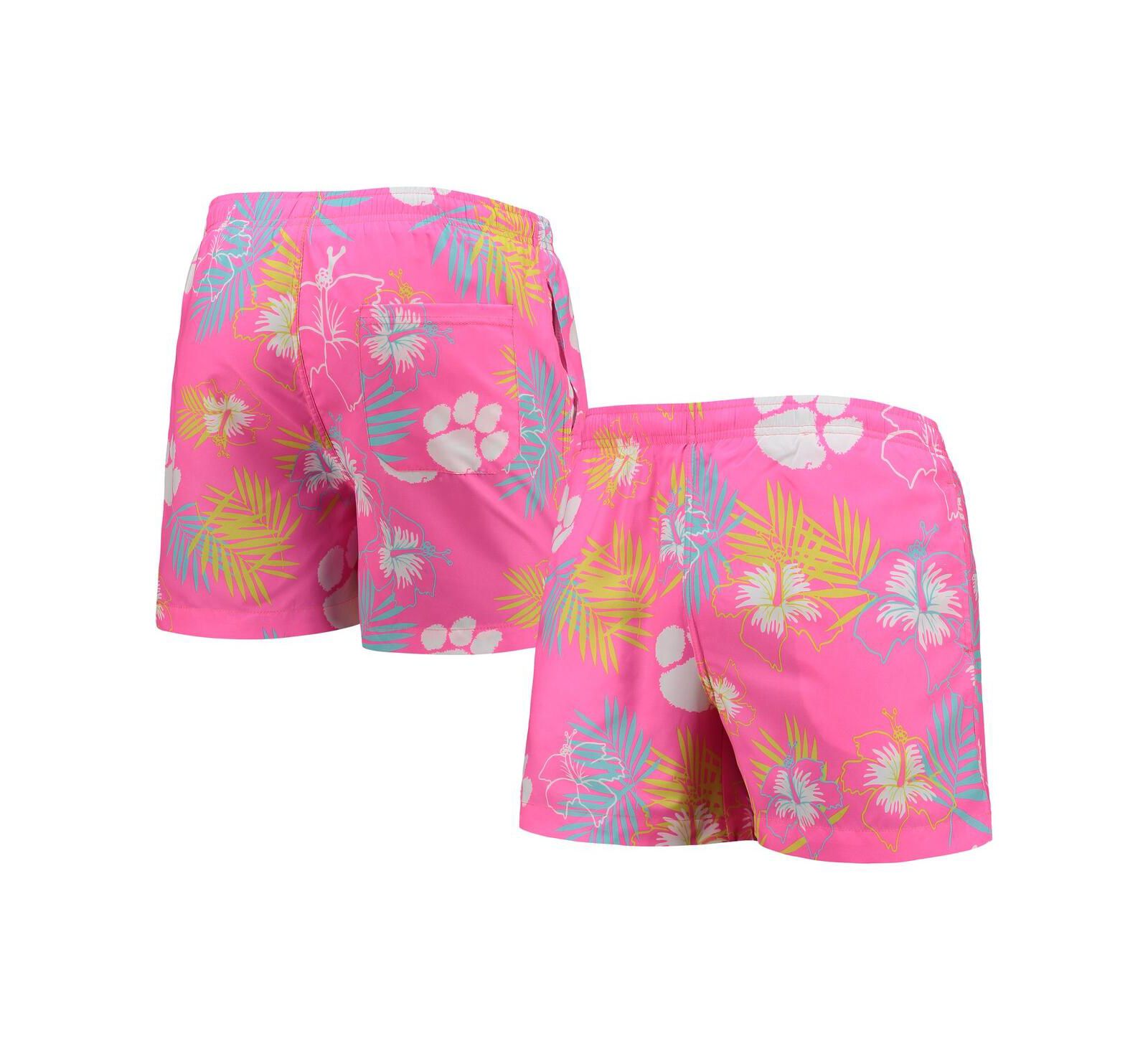 Мужские плавки для плавания FOCO Pink Clemson Tigers Neon Floral