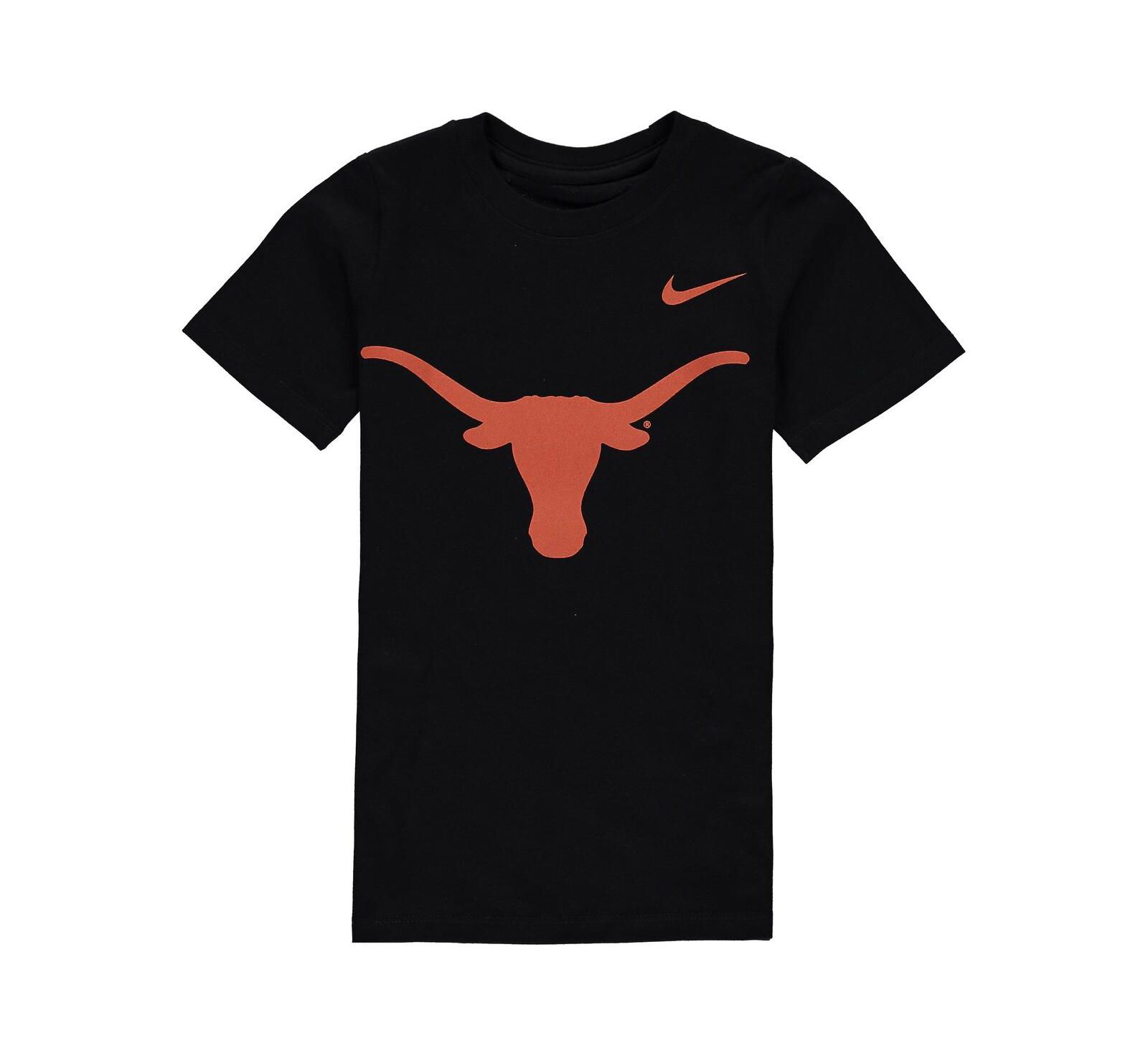 Nike Футболка с логотипом Texas Longhorns для мальчиков и девочек, черная