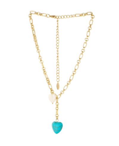 ETTIKA ожерелье с бирюзовым сердцем, 18K Gold Plated