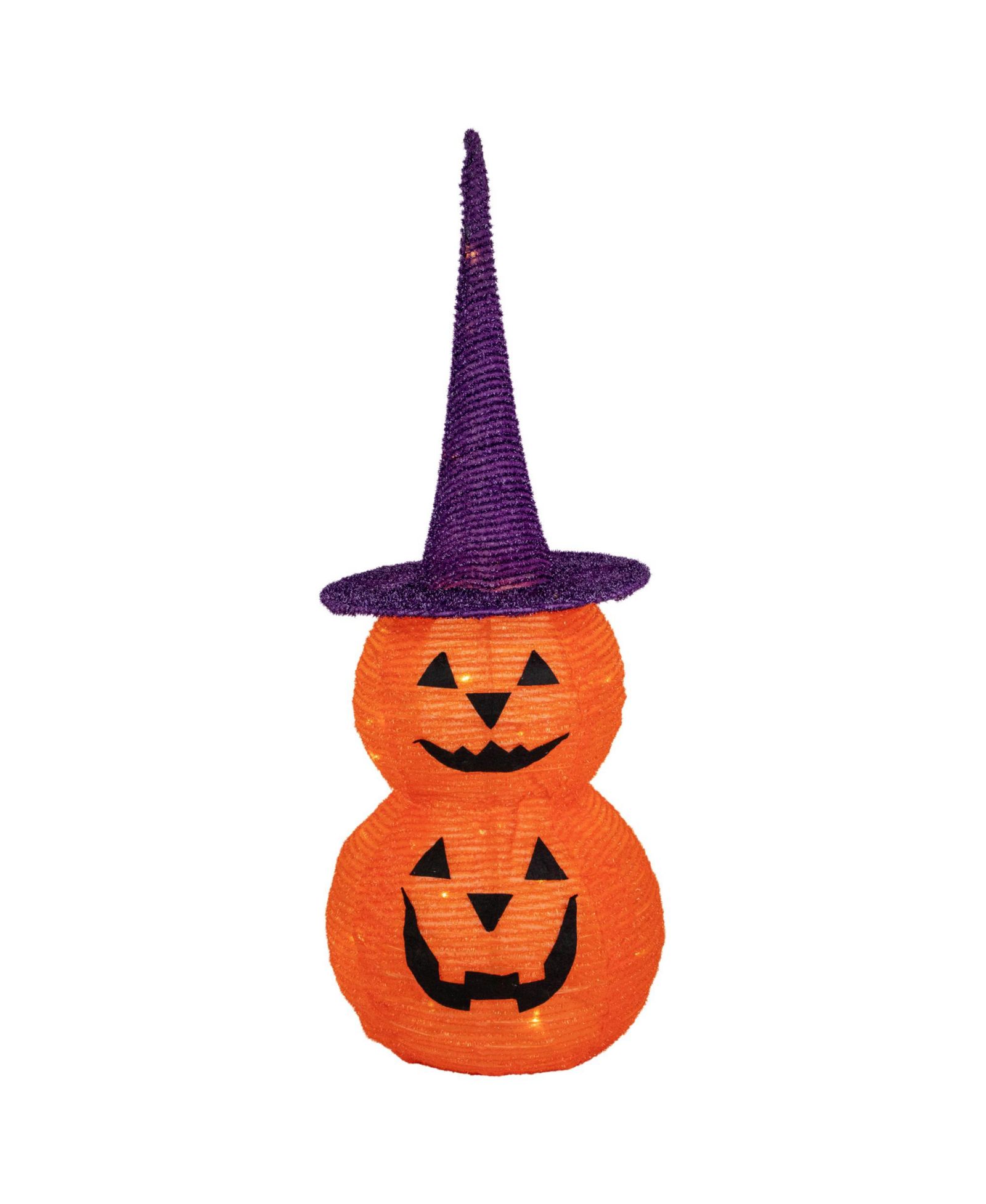 Декор на Хэллоуин Pop Up Lighted Tinsel Stacked Jack-O-Lanterns, 30"