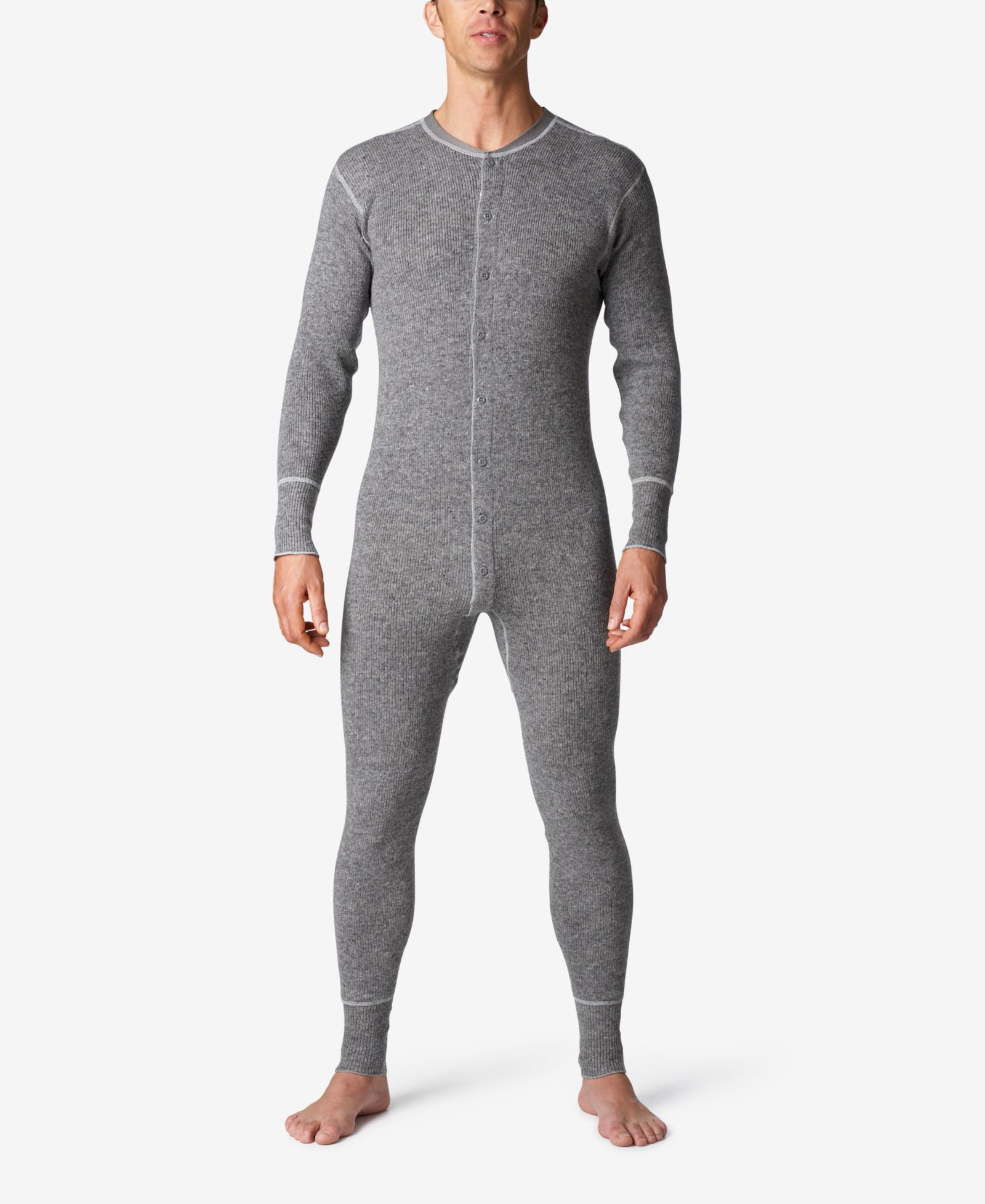 Stanfield's Men's Heavy Weight Rib Knit Wool Long Sleeve Onesie