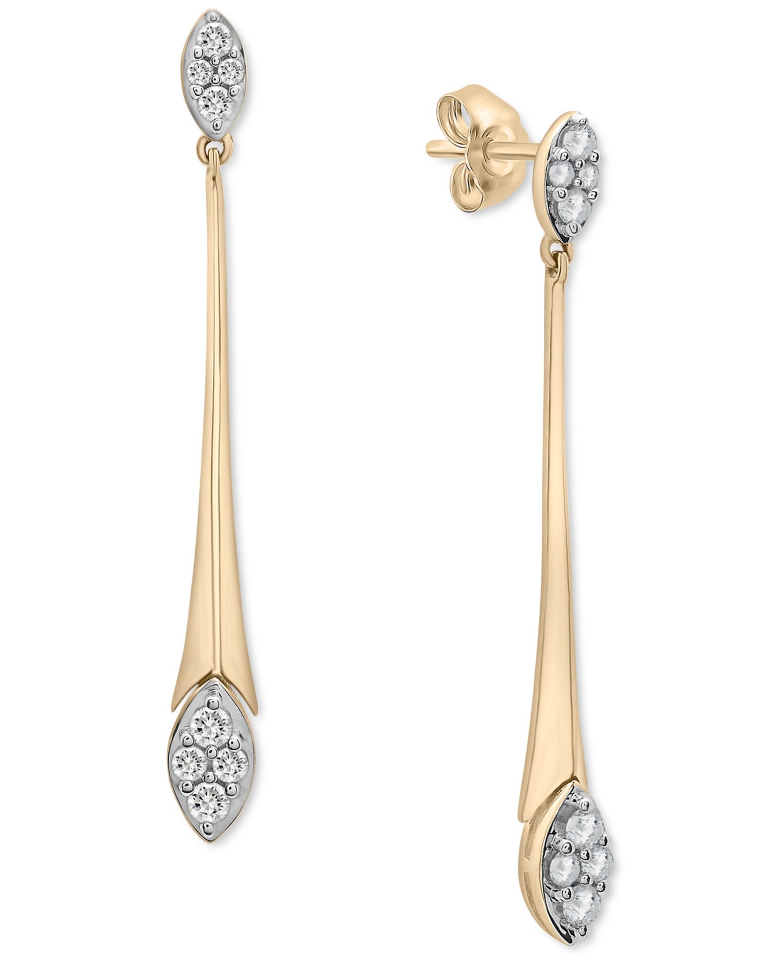 Wrapped in Love™ Серьги-подвески Diamond Elongated Drop 14k Gold