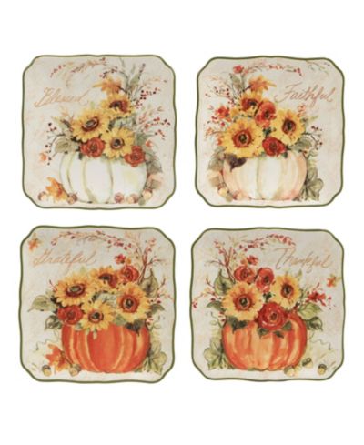 Harvest Morning Canape Plates, Set of 4