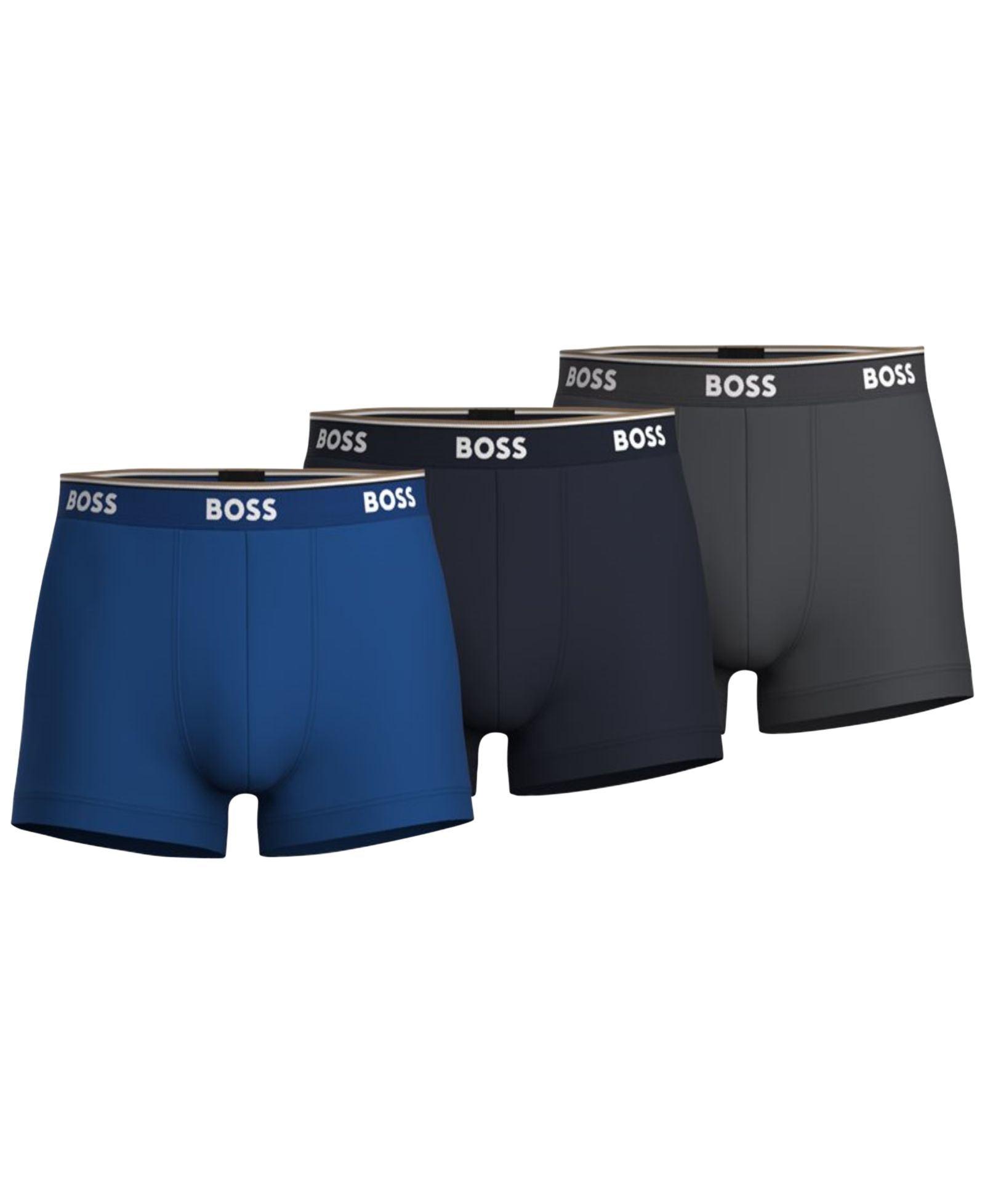 BOSS by Hugo Boss Men's 3-Pack Solid Logo Waistband Trunks
