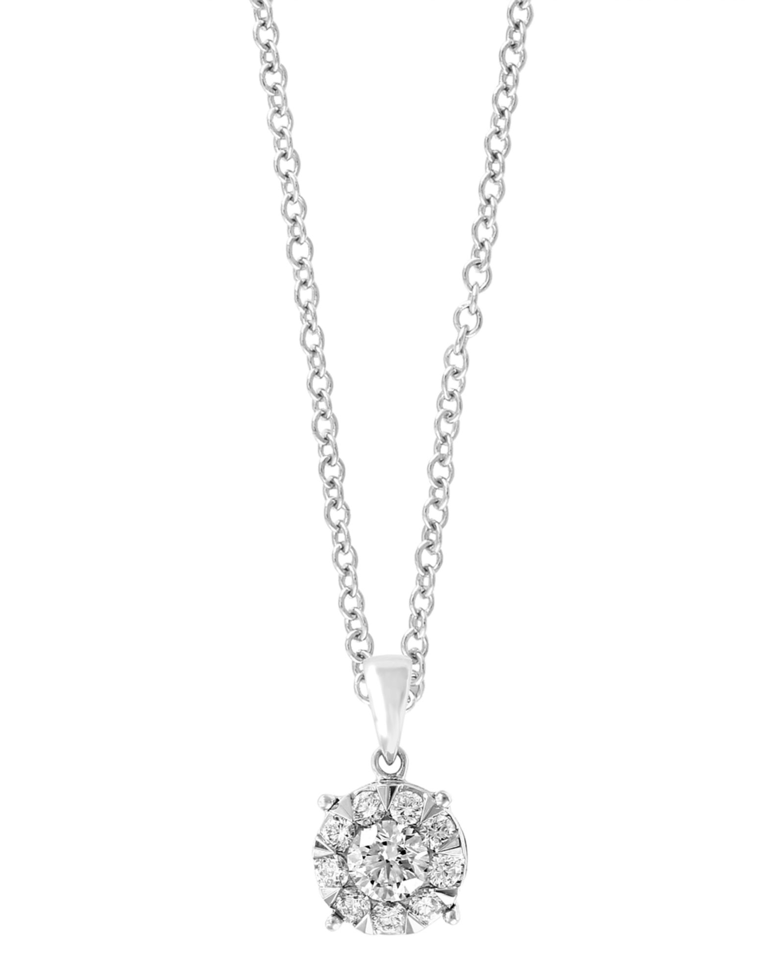 EFFY® Подвеска Diamond Halo 18" (1/2 ct. t.w.) в белом золоте 14k