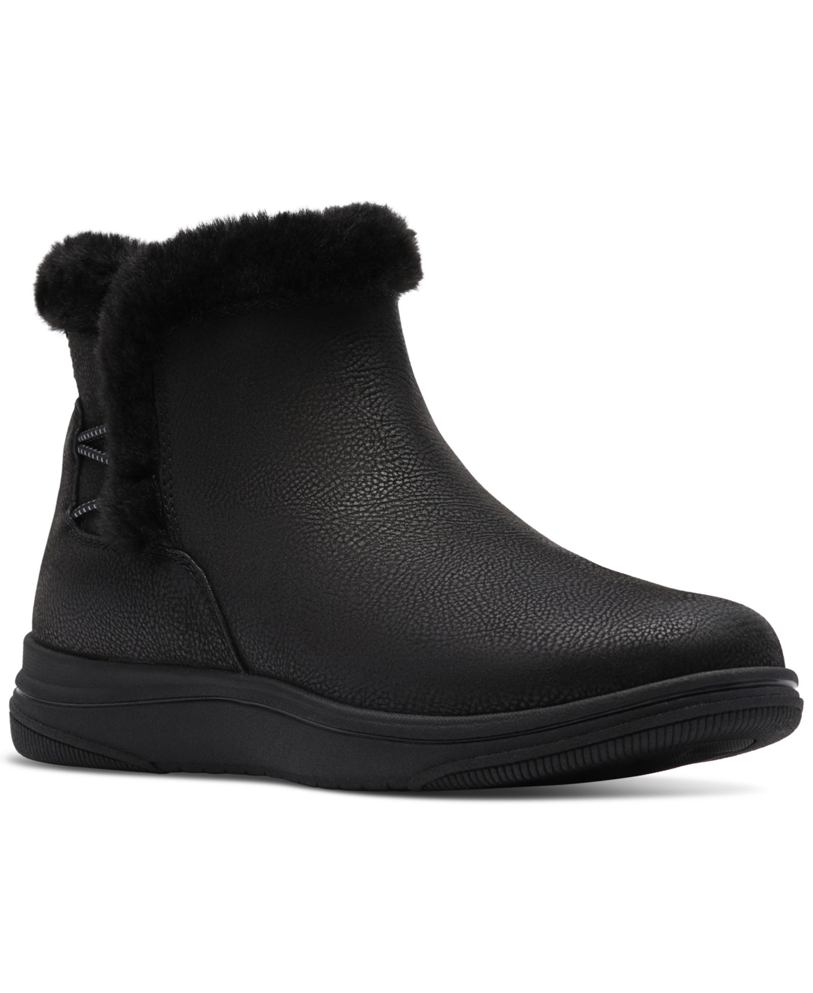 Clarks Women's Breeze Faux Fur Round Toe Booties