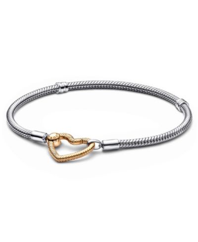 Pandora Moments Heart Closure Snake Chain Bracelet