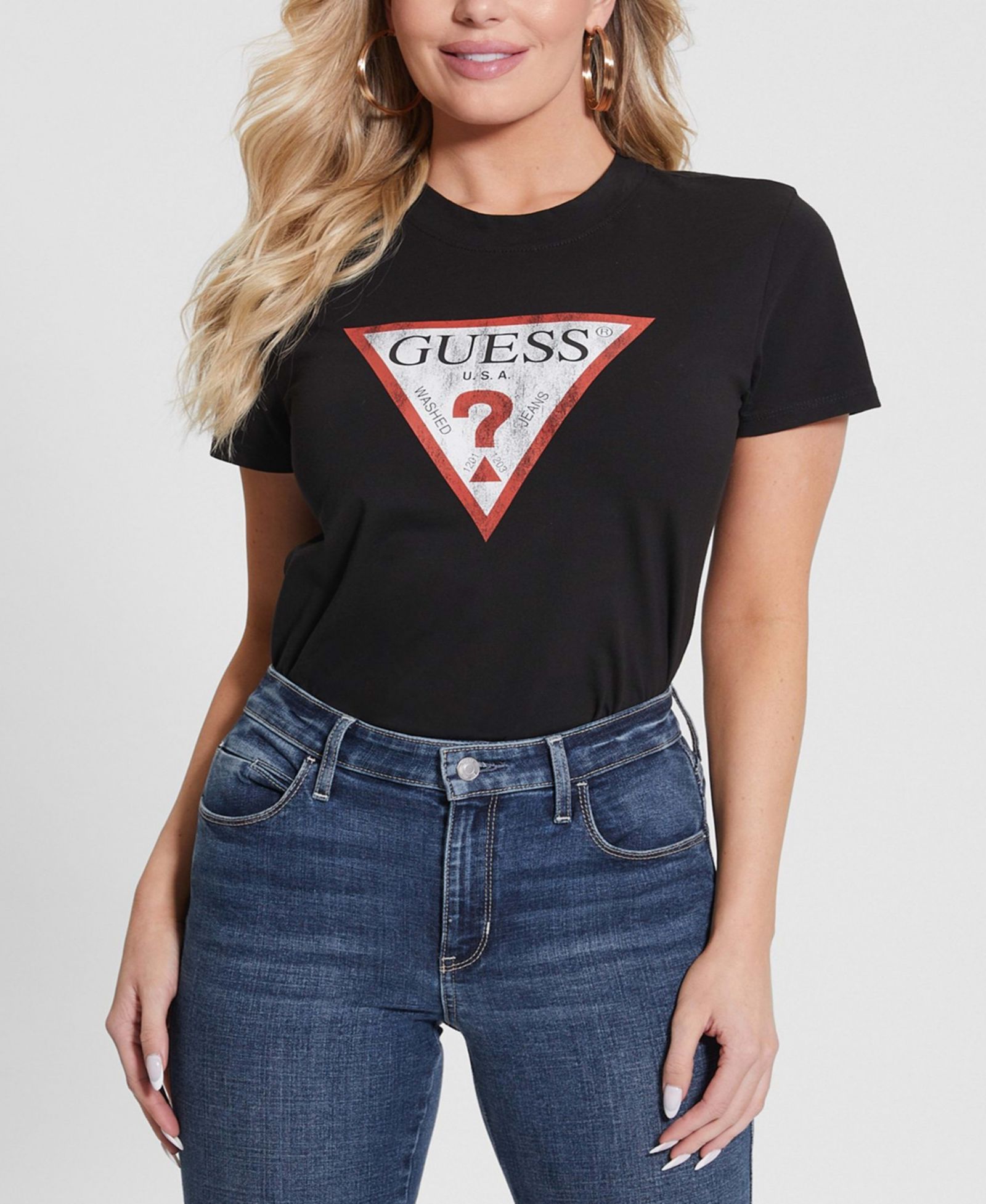 GUESS Women's Classic Fit Organic Cotton Logo T-Shirt