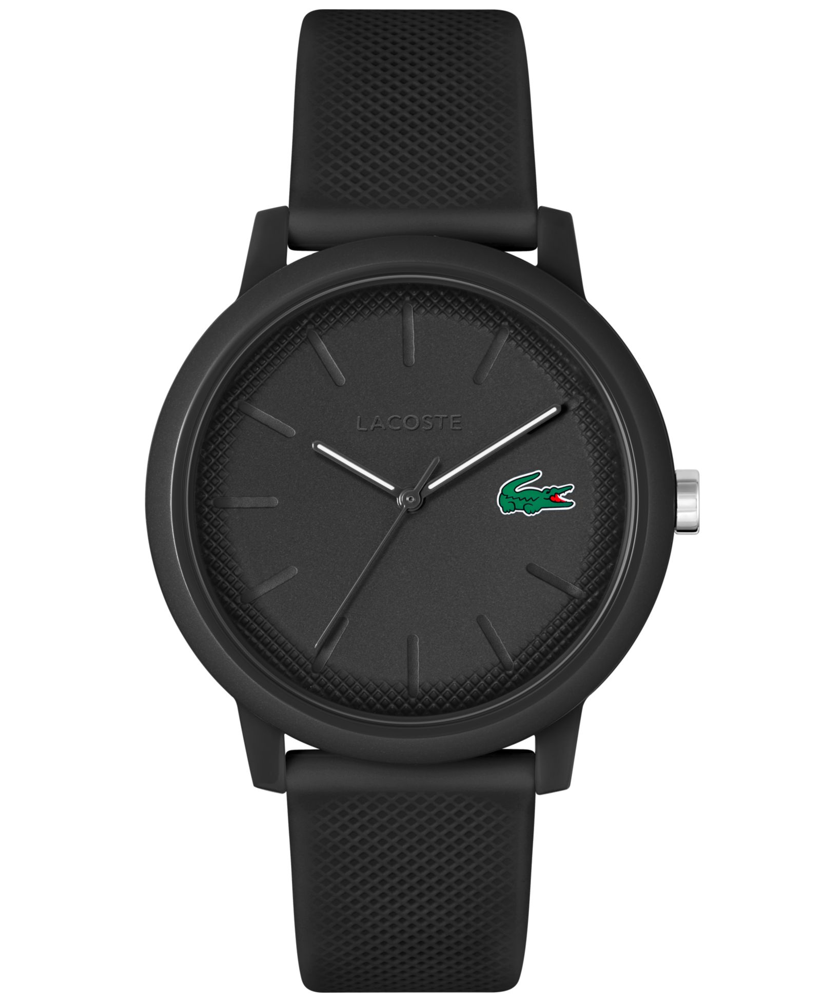 Lacoste Men's L.12.12 Black Silicone Strap Watch 42mm