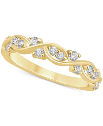 Кольцо с бриллиантовым узором в 14k White, Yellow или Rose Gold