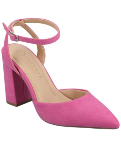 Journee Collection Women's Tyyra Ankle Strap Block Heel Pumps