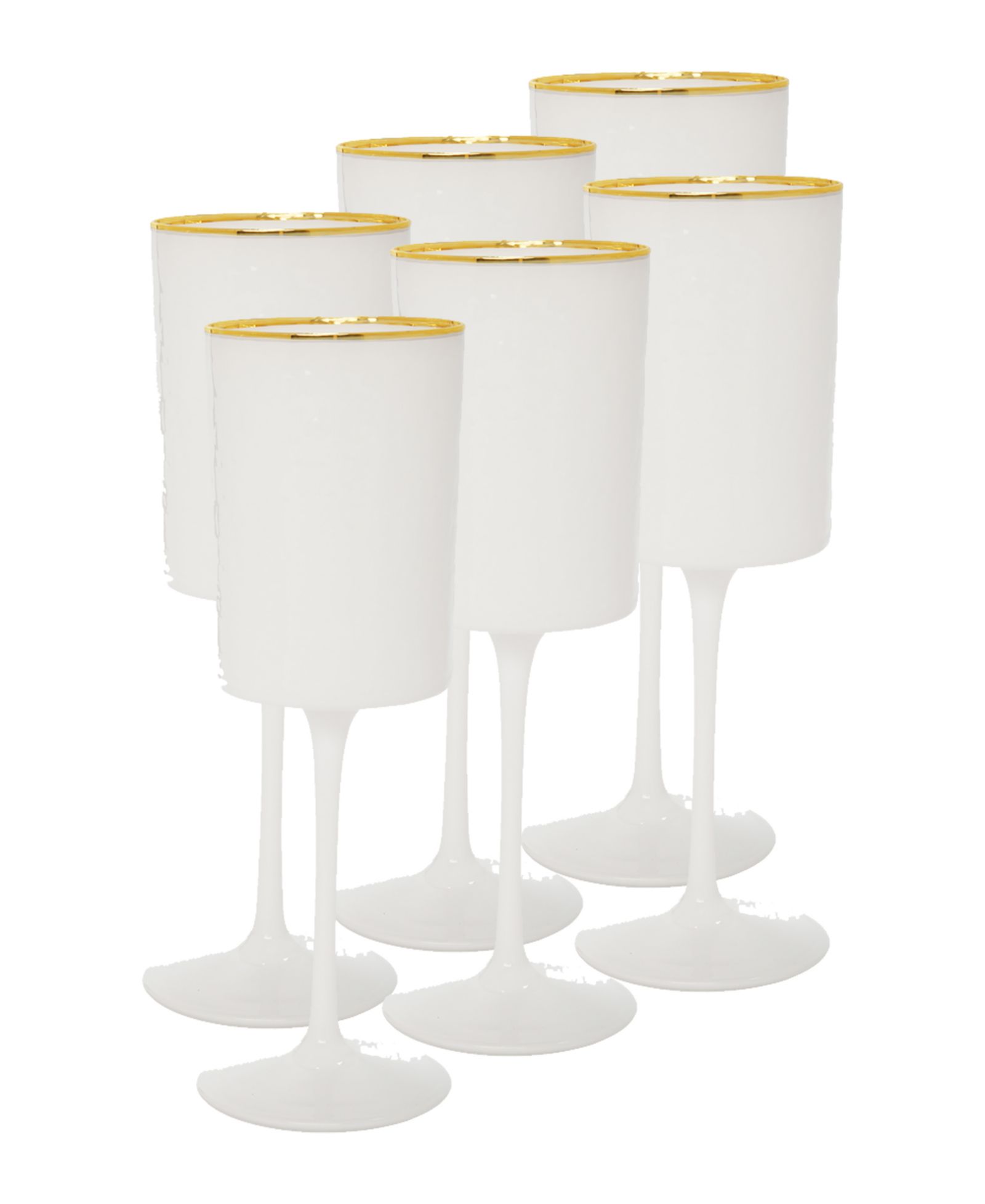 Classic Touch Square Shaped Wine Glasses with Rim 6 Piece Set, Service for 6