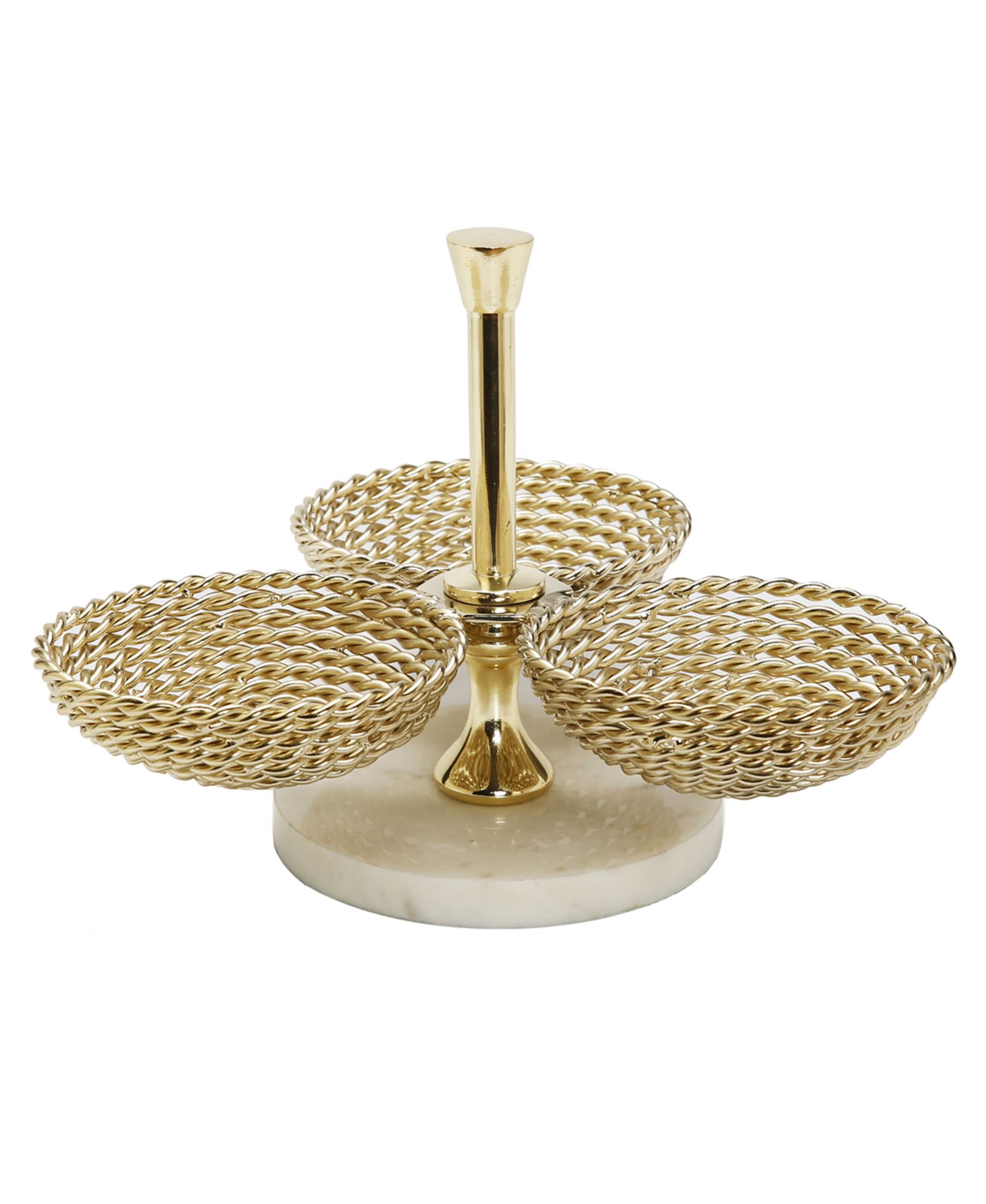 Десертная чаша Classic Touch Triple Bowl Relic Design and Marble Base