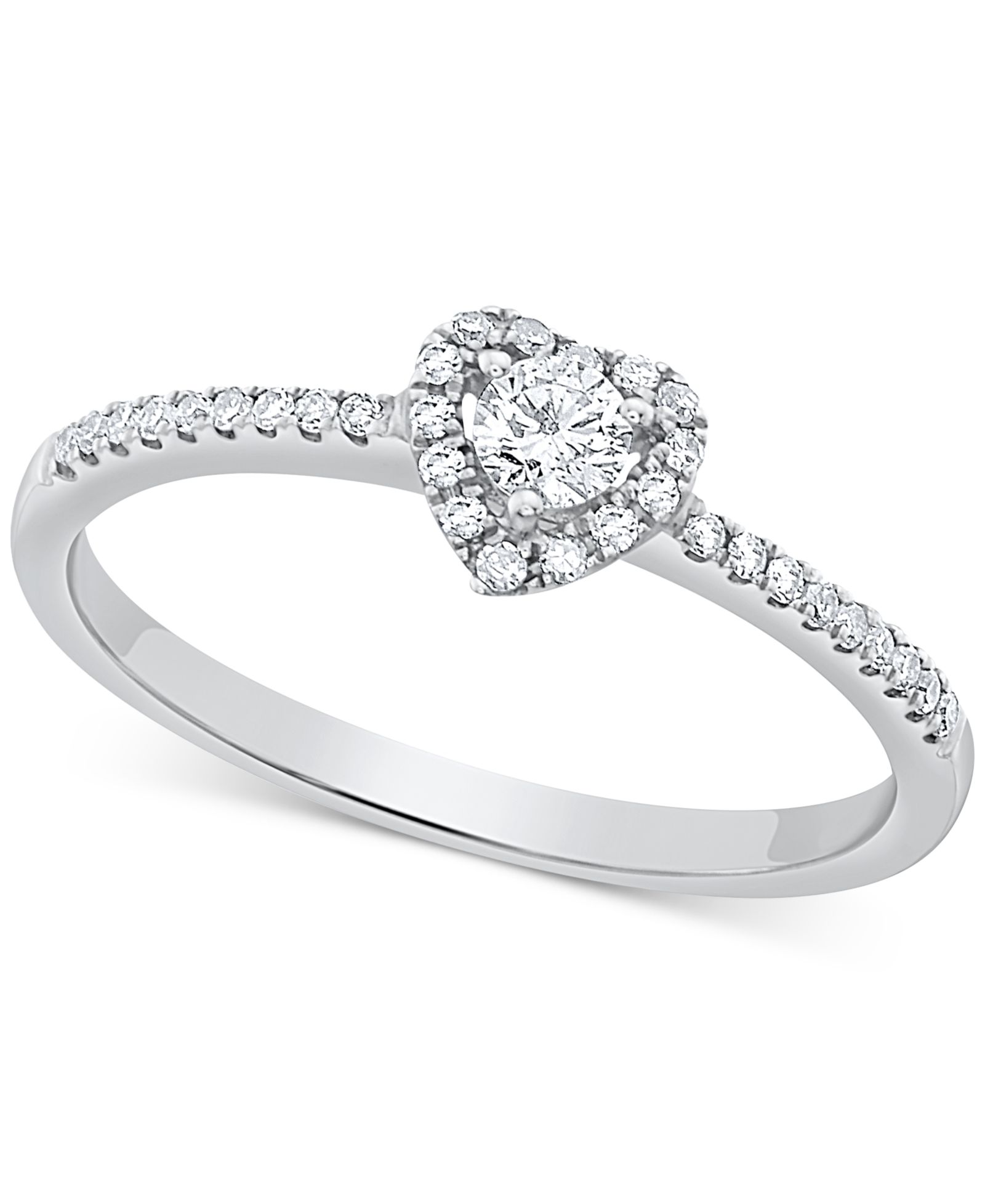 Diamond Heart Halo Engagement Ring (1/4 ct. t.w.) in 14k White, Yellow or Rose Gold