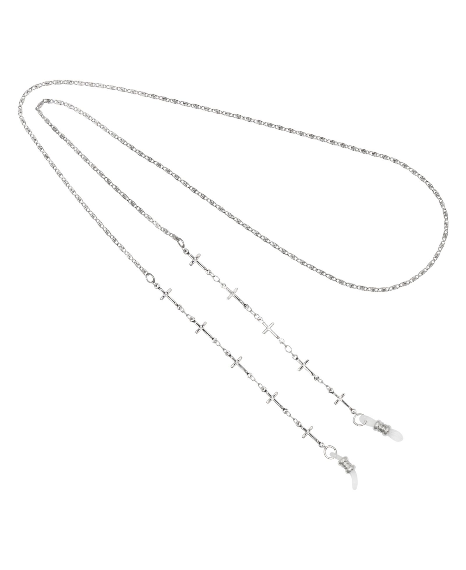2028 Silver-Tone Cross Link Eyeglass Holder