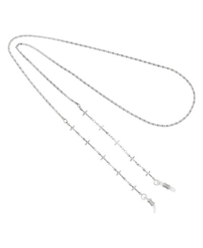 2028 Silver-Tone Cross Link Eyeglass Holder