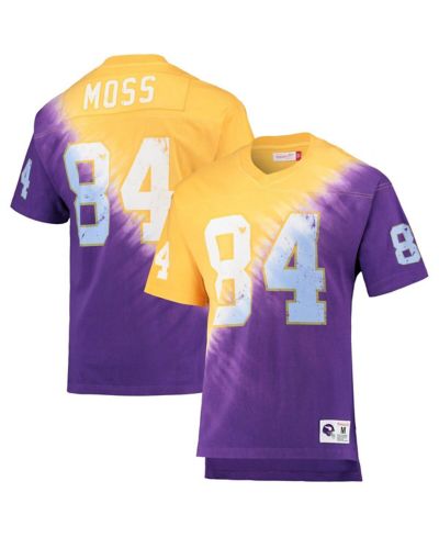 Мужская футболка Mitchell & Ness Randy Moss Gold, Purple Minnesota Vikings V-neck
