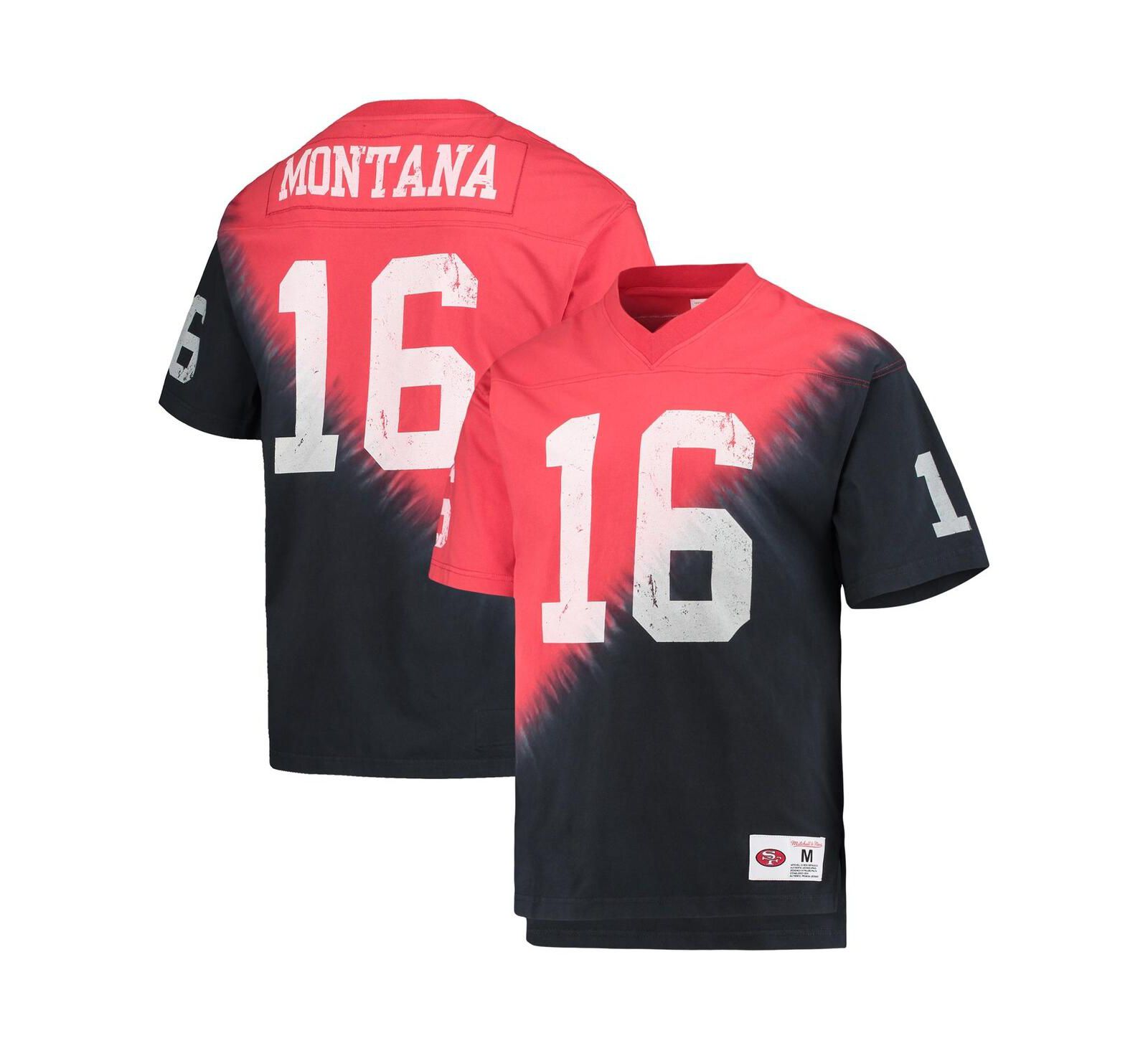 Мужская футболка Mitchell & Ness Joe Montana Black Red San Francisco 49ers