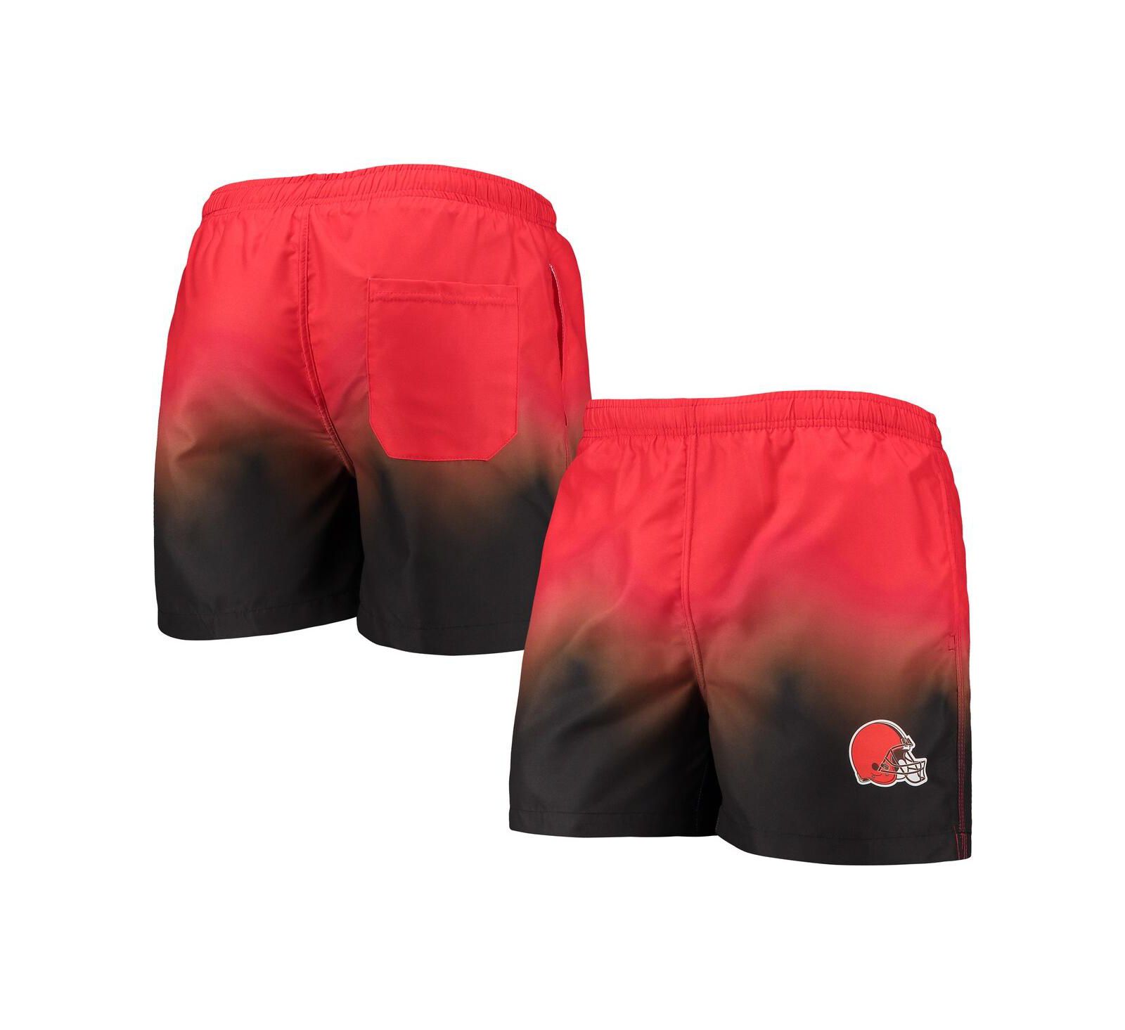 Men's FOCO Orange, Brown Cleveland Browns Dip-Dye Swim Shorts