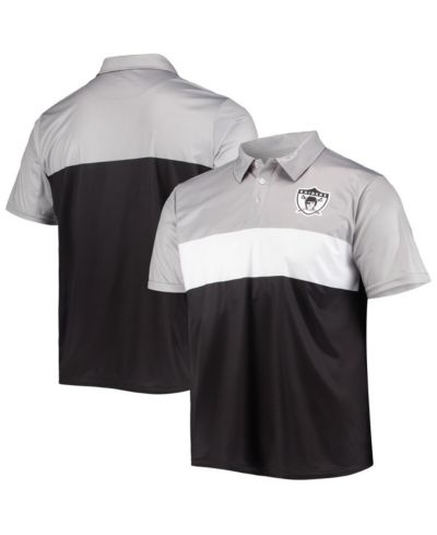 Men's FOCO Silver, Black Las Vegas Raiders Retro Colorblock Polo Shirt