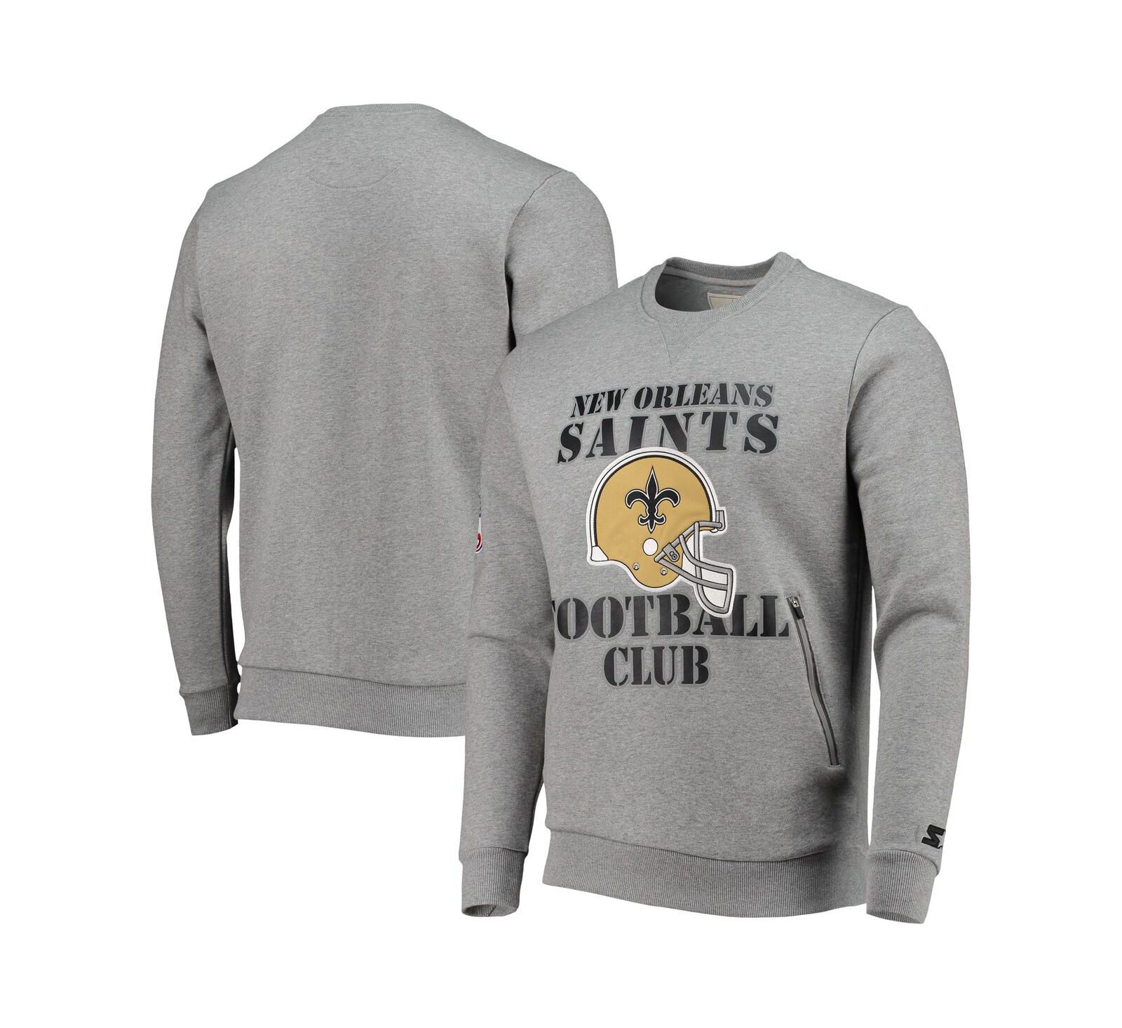 Мужское серое свитшот-пуловер Starter New Orleans Saints Locker Room Throwback End Zone