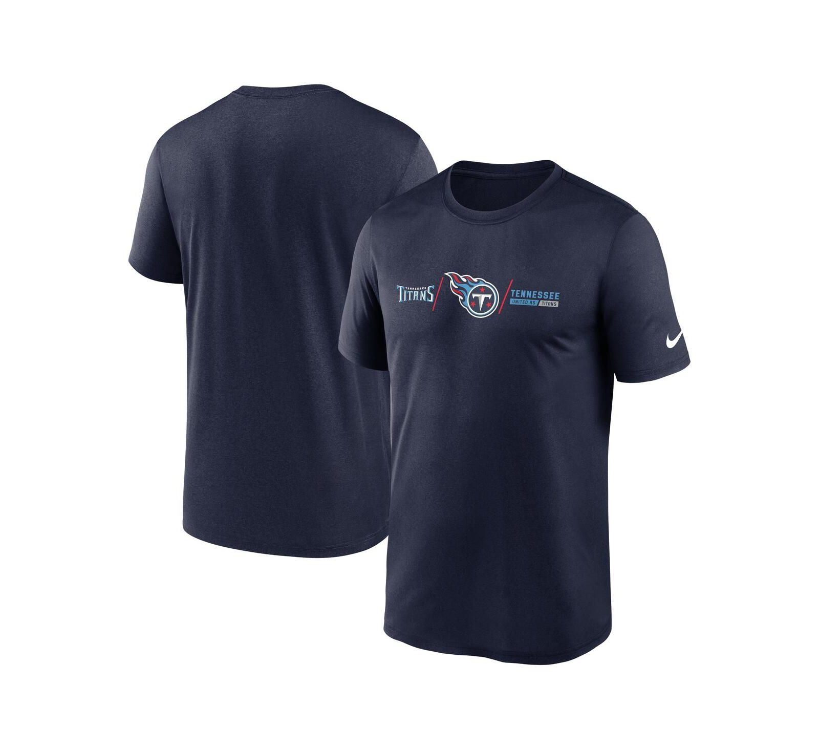 Men's Nike Navy Tennessee Titans Horizontal Lockup Legend T-shirt