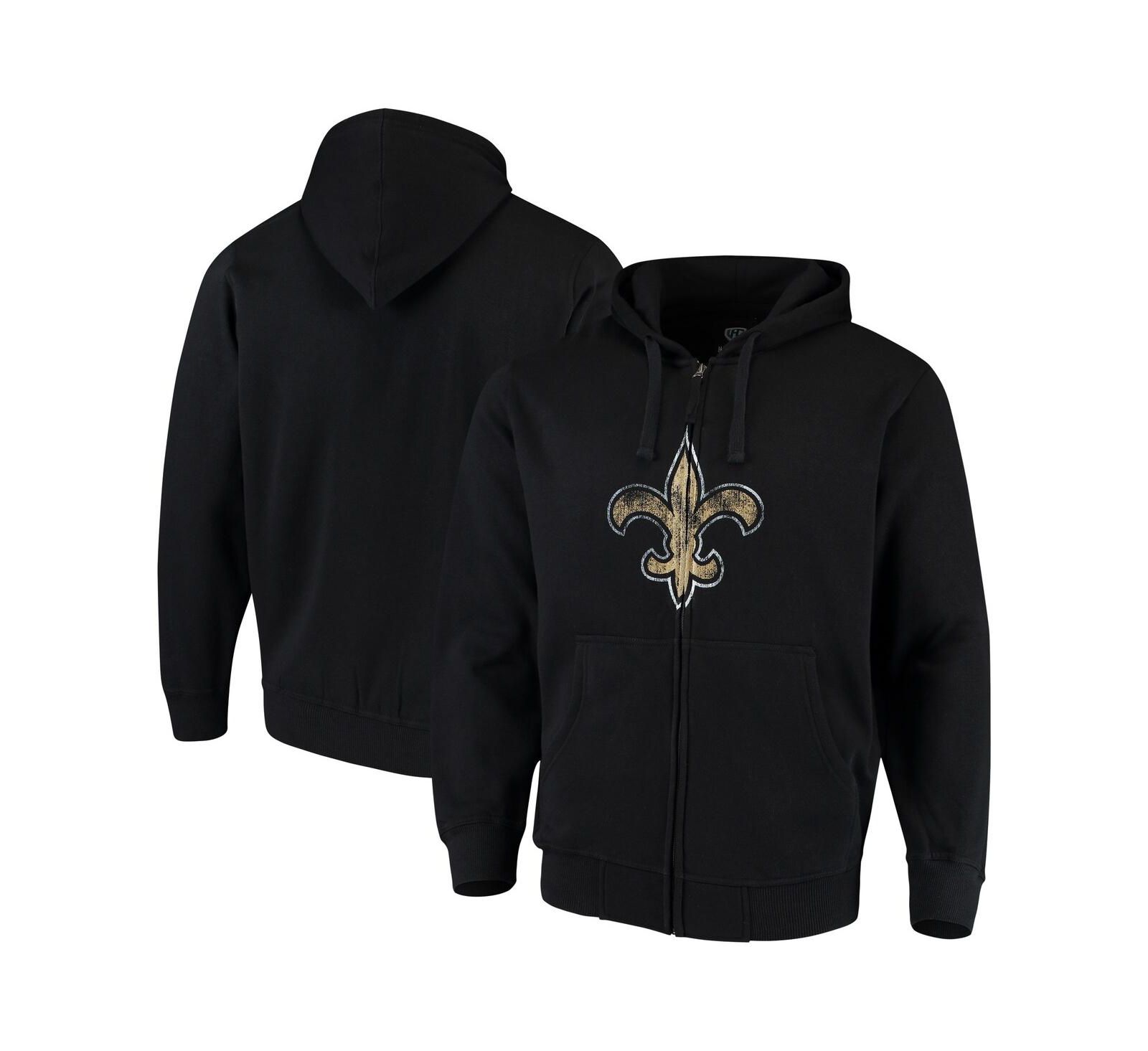 Мужское худи на молнии G-III Sports by Carl Banks Black New Orleans Saints Primary Logo