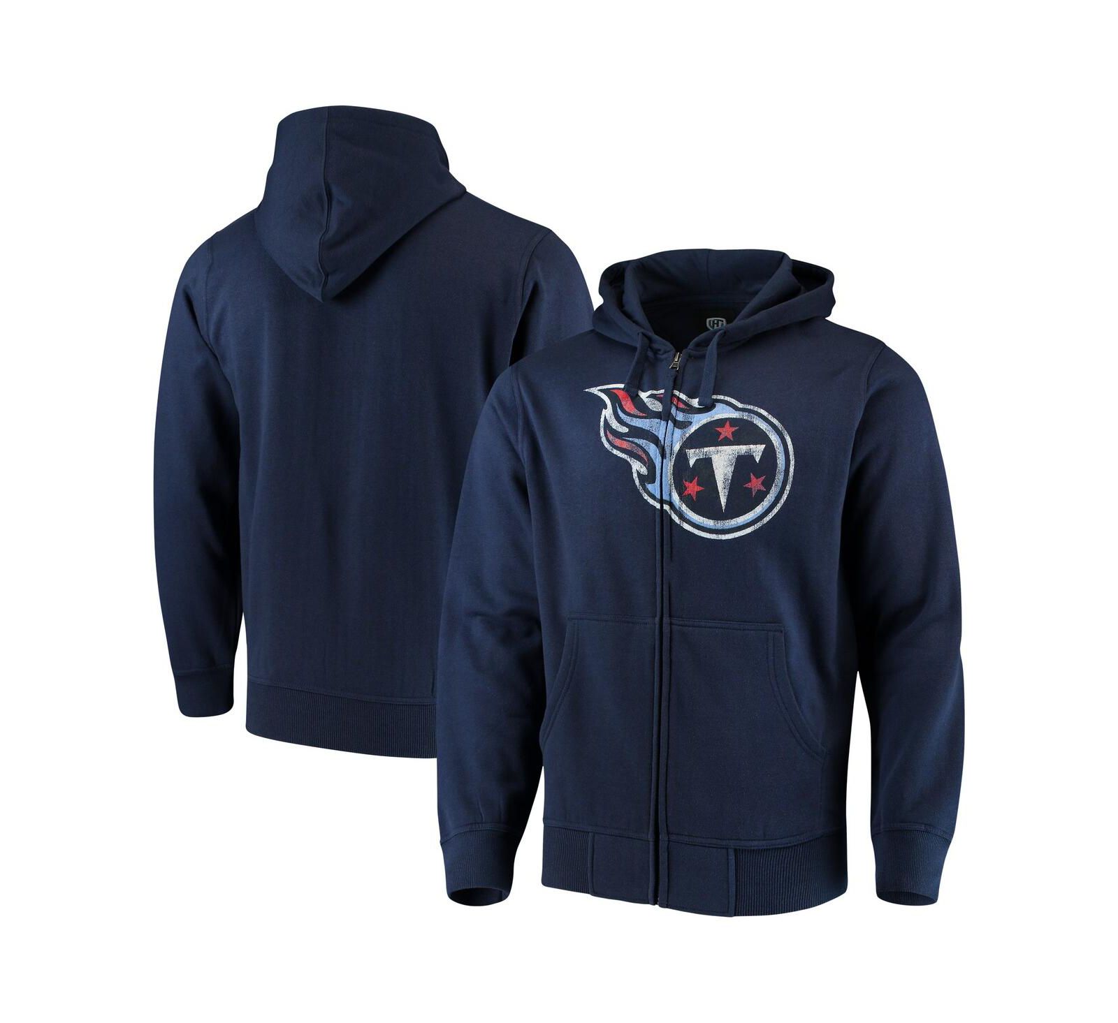 Мужское худи G-III Sports by Carl Banks Navy Tennessee Titans Primary Logo Full-Zip