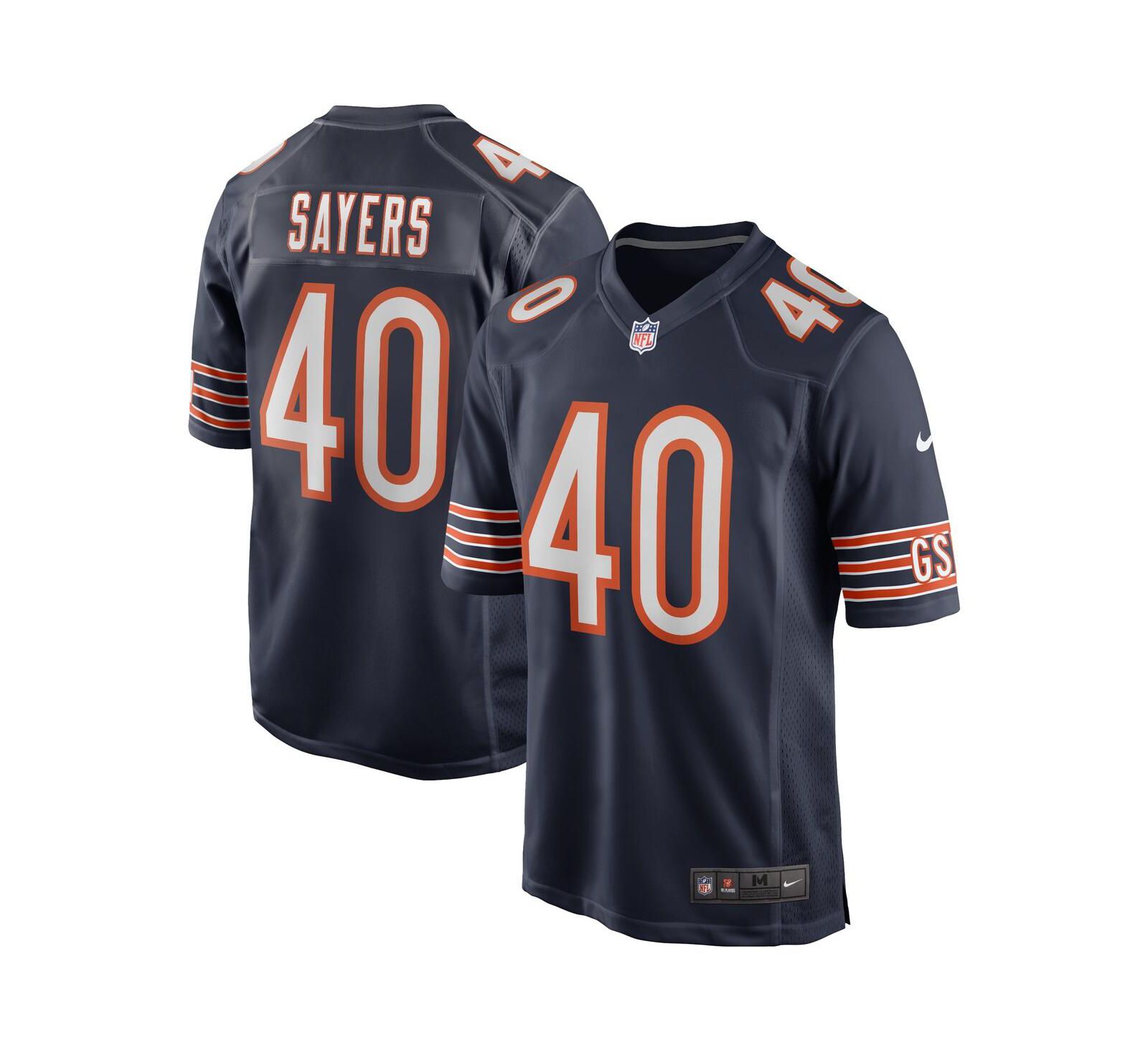 Мужская джерси Nike Gale Sayers Navy Chicago Bears Game Retired Player