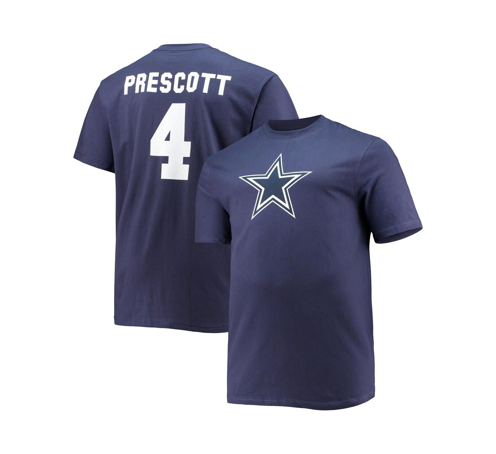 Мужская футболка Fanatics Dak Prescott Dallas Cowboys Navy Big and Tall