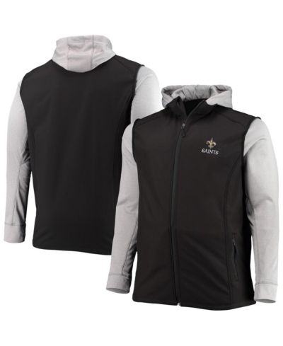 Men's Dunbrooke Black and Gray New Orleans Saints Big and Tall Alpha Full-Zip Hoodie Jacket