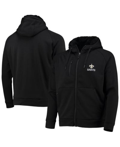 Dunbrooke Мужской худи-толстовка New Orleans Saints Shag Tri-Blend Full-Zip Raglan, черный