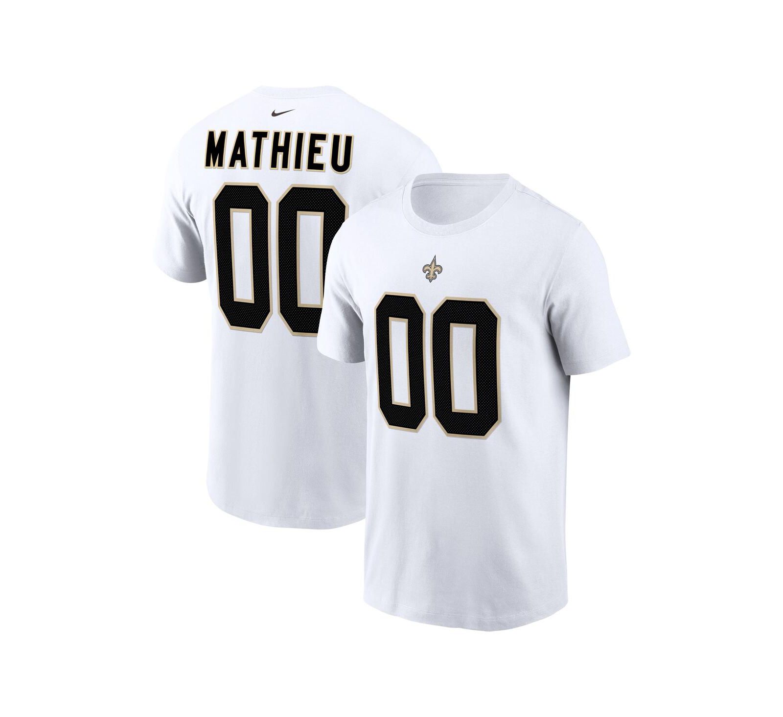 Men's Nike Tyrann Mathieu White New Orleans Saints Player Name & Number T-shirt