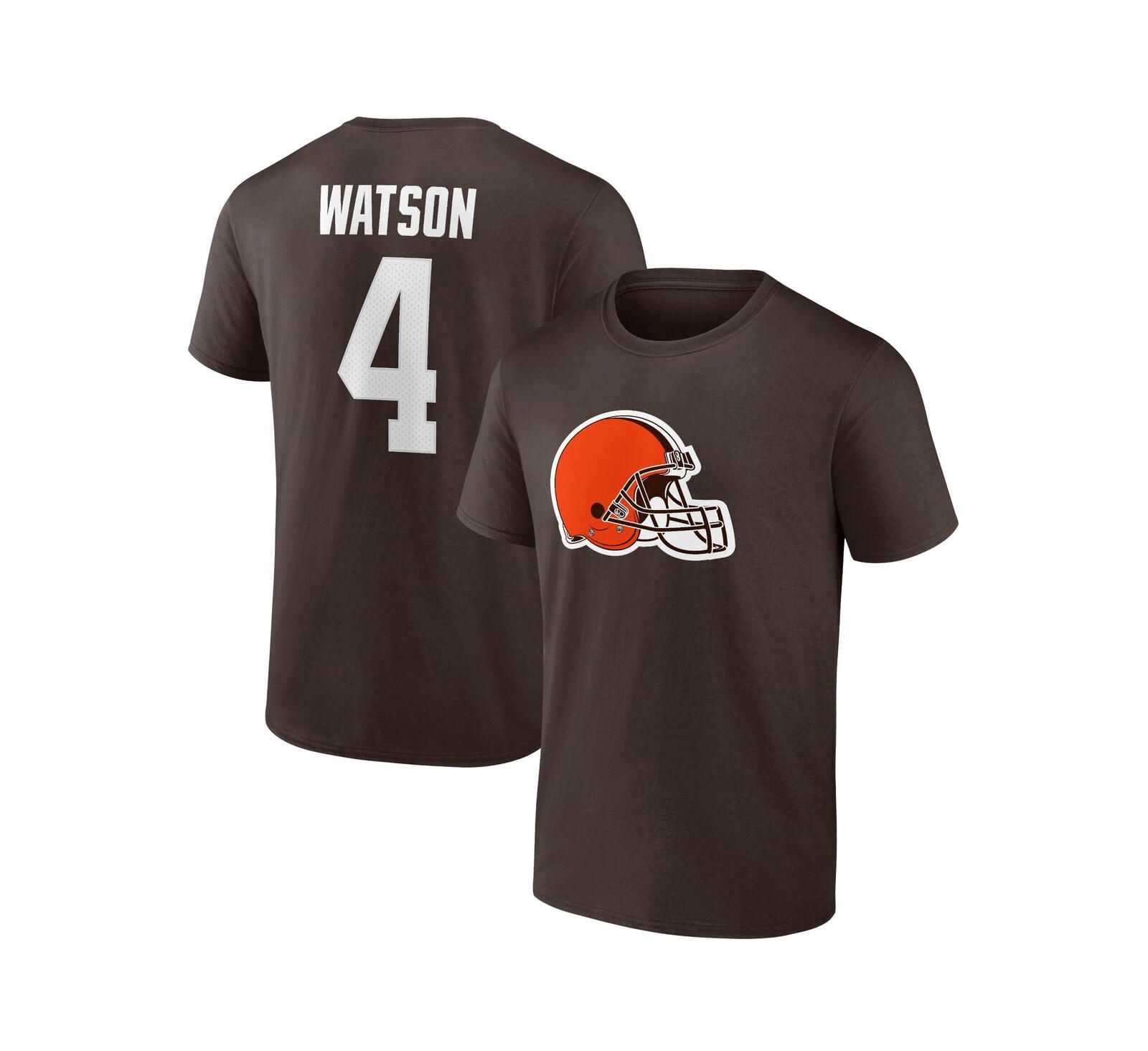 Мужская футболка Fanatics Deshaun Watson Brown Cleveland Browns Player Icon Name and Number