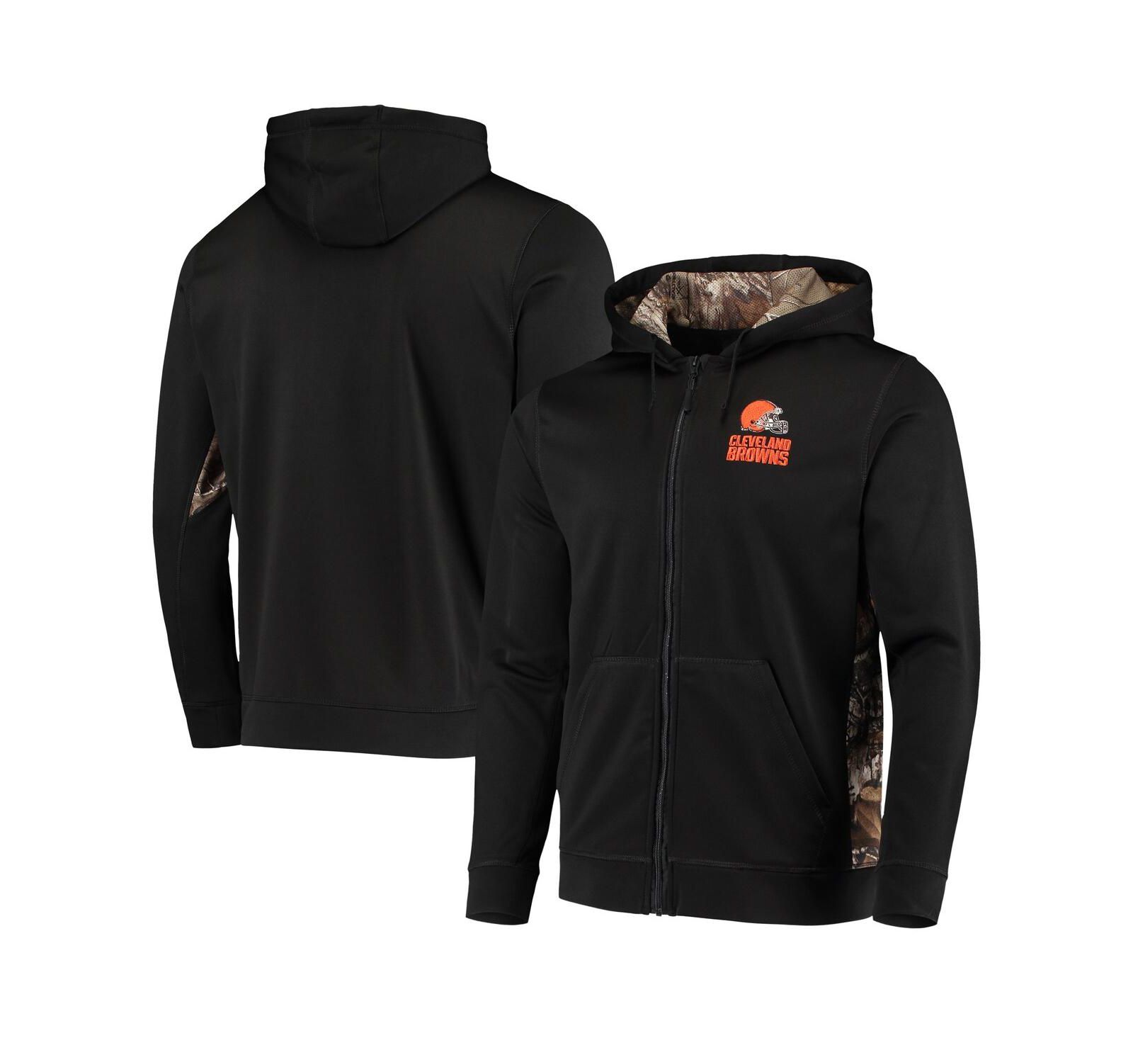 Мужское худи Dunbrooke Black Realtree Camo Cleveland Browns Decoy Tech Fleece Full-Zip