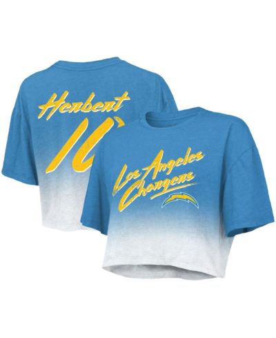 Женская укороченная футболка Majestic Threads Los Angeles Chargers, голубой и белый цвета