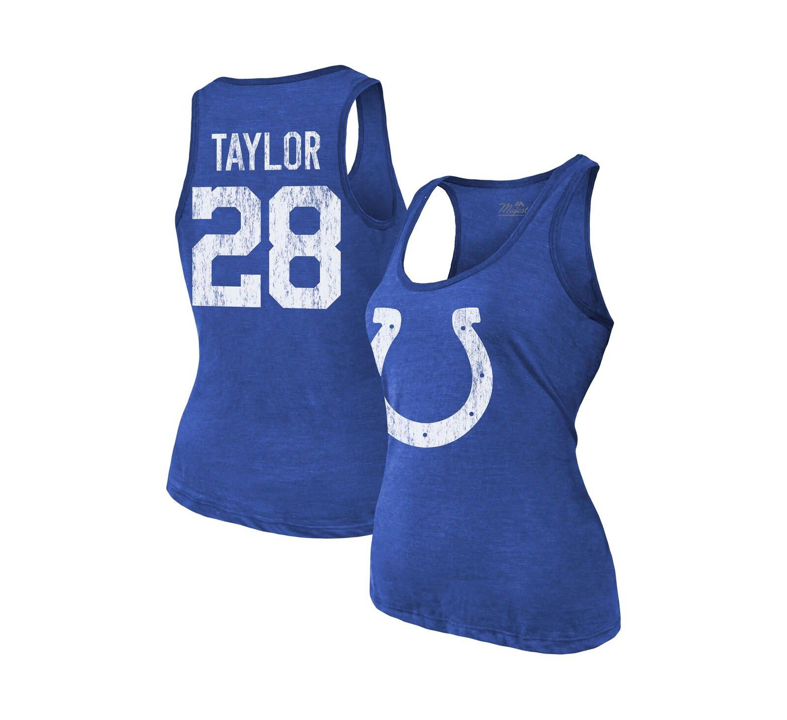 Женский топ-майка Majestic Threads Jonathan Taylor Royal Indianapolis Colts