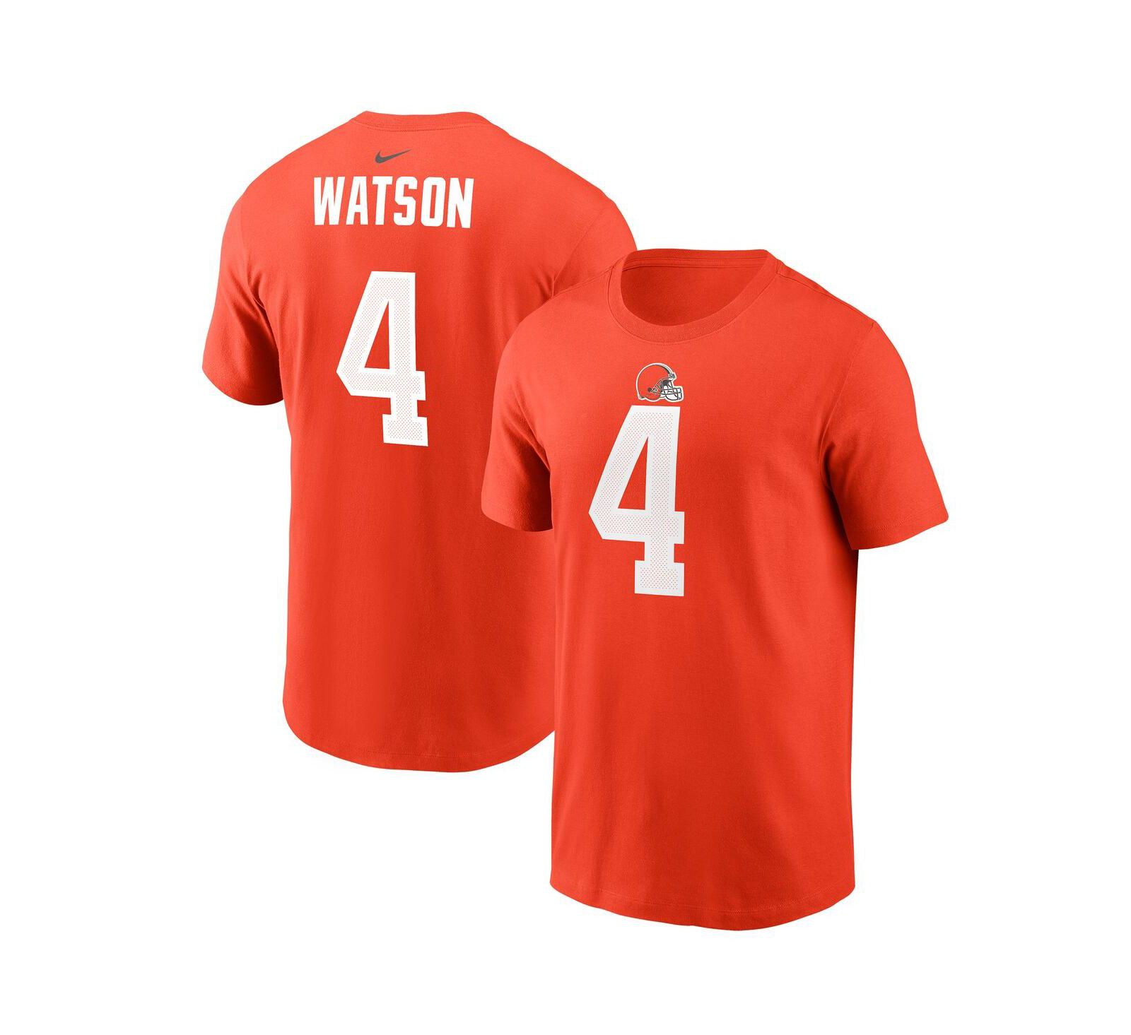 Men's Nike Deshaun Watson Orange Cleveland Browns Player Name & Number T-shirt