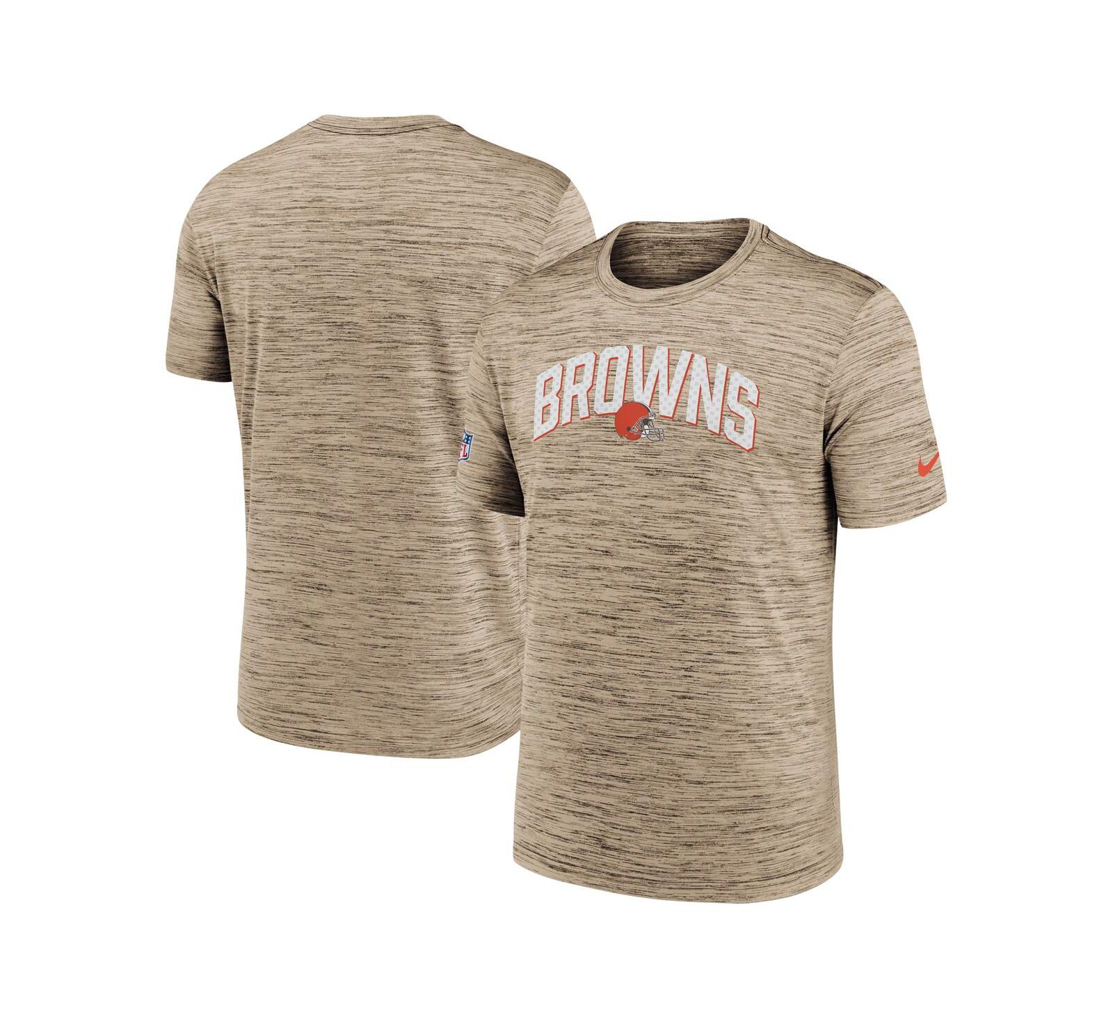 Men's Nike Brown Cleveland Browns Sideline Velocity Athletic Stack Performance T-shirt