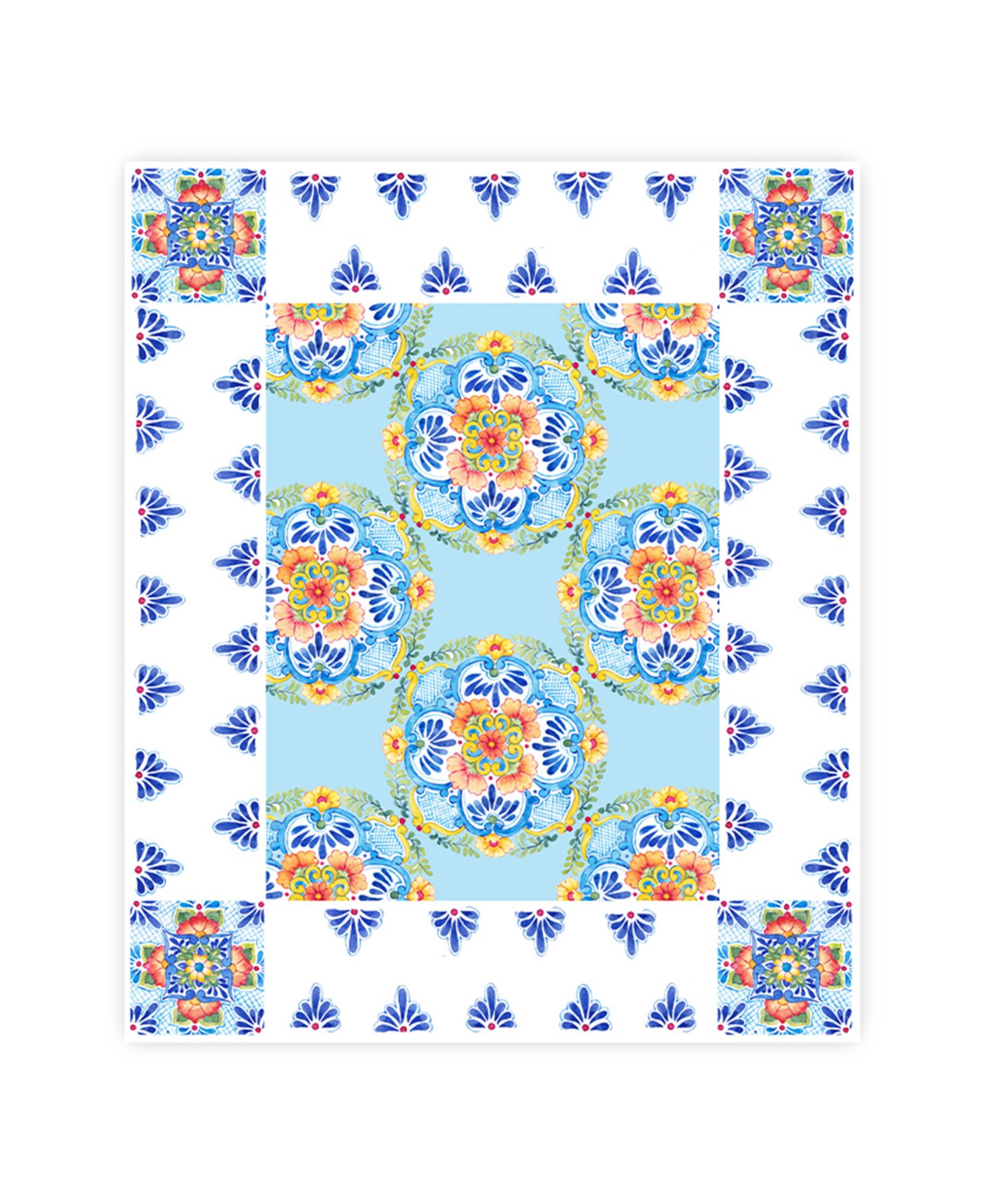 Laural Home Talavera Tablecloth, 70" x 84"