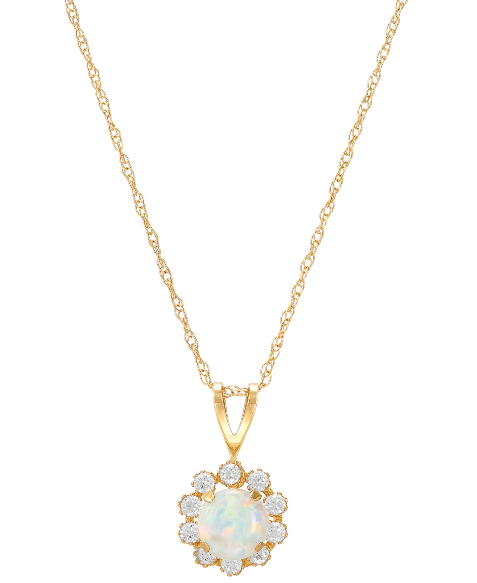 Подвеска-кулон Lab-Grown Blue Sapphire & Lab-Grown White Sapphire Halo 18" в 14k Gold