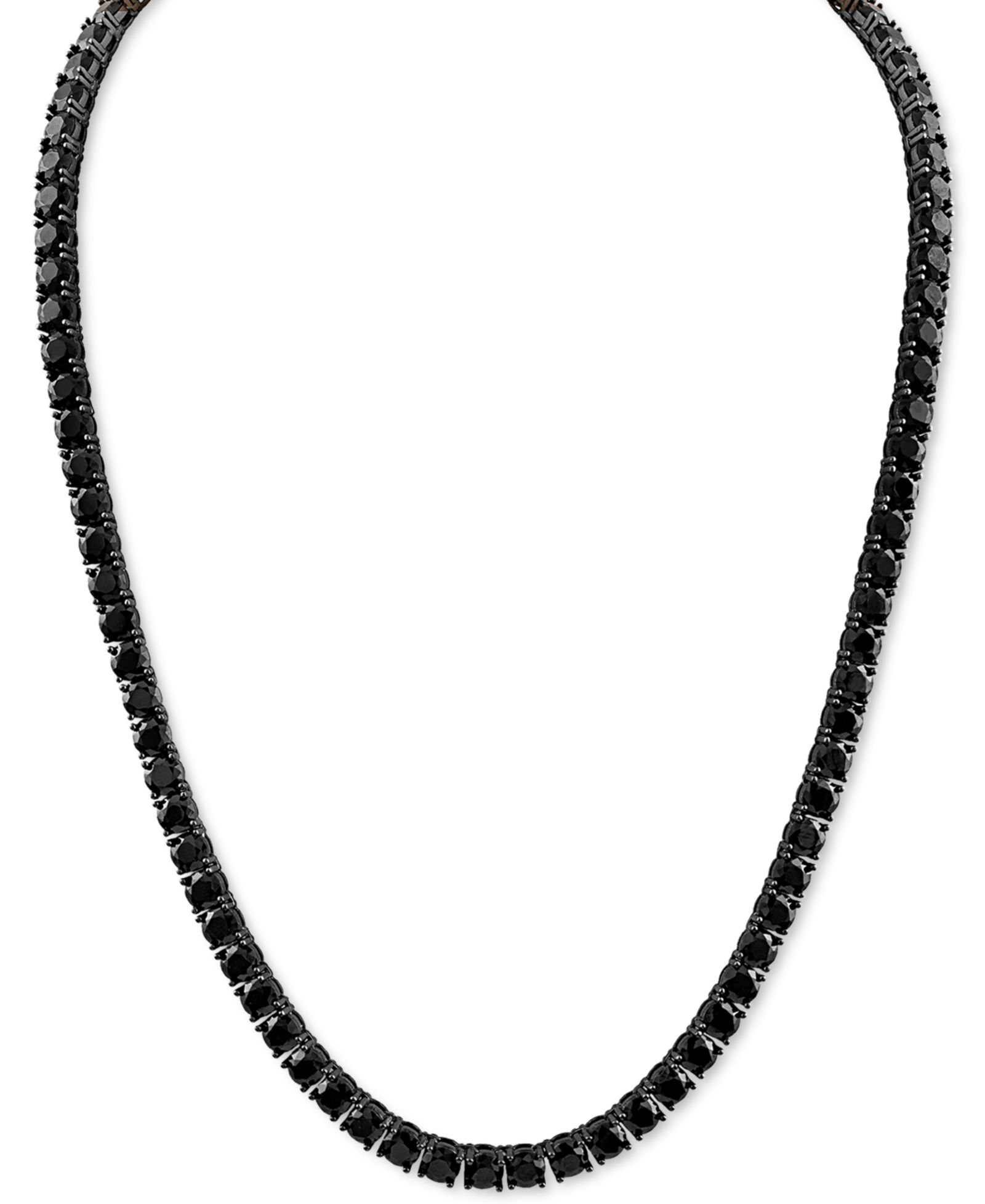 Мужское ожерелье Esquire Jewelry с черным шпинелем 24" Tennis из стерлингового серебра с черным рутениевым покрытием