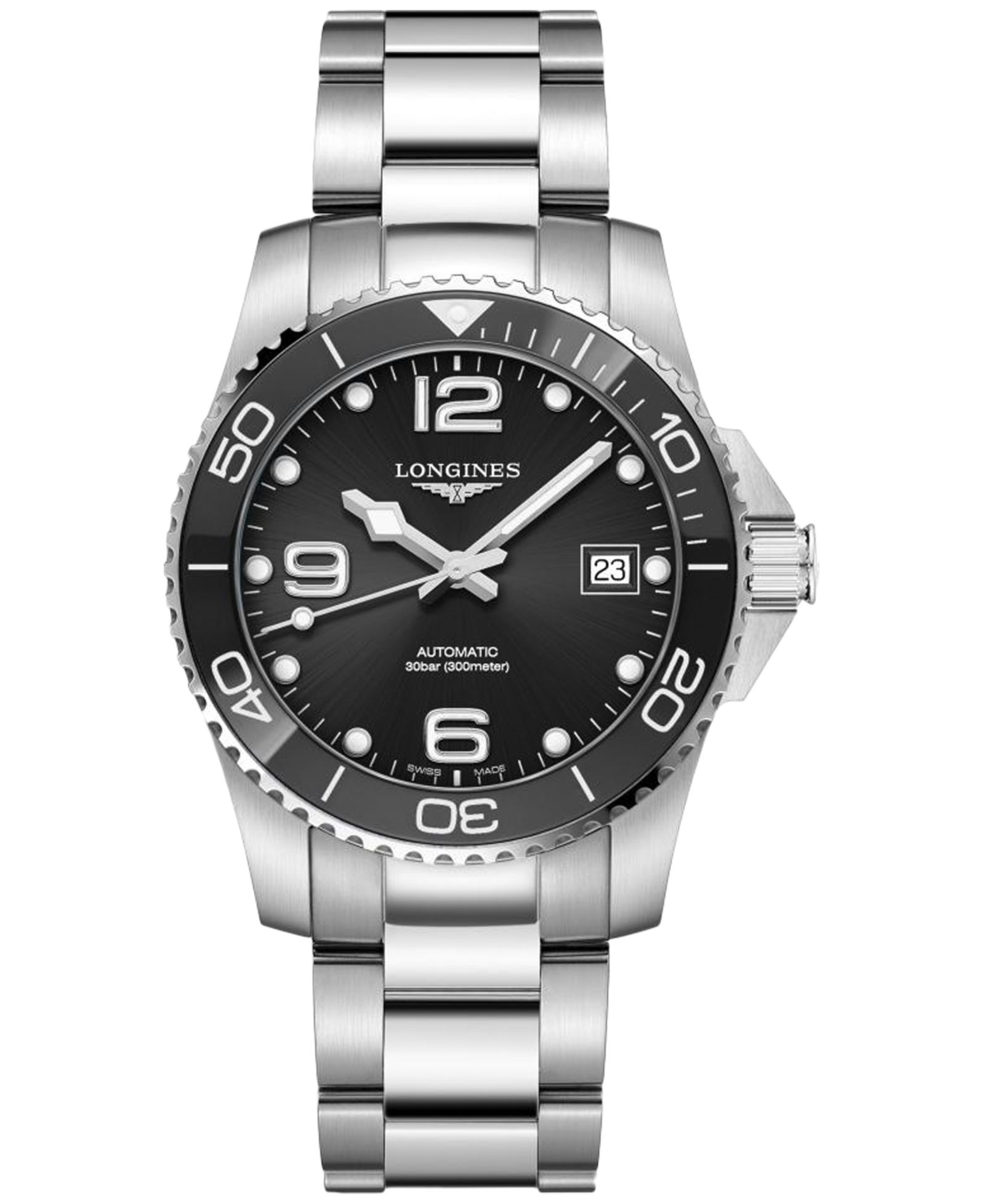 Часы Longines HydroConquest Unisex Swiss Automatic, стальной браслет, 39mm