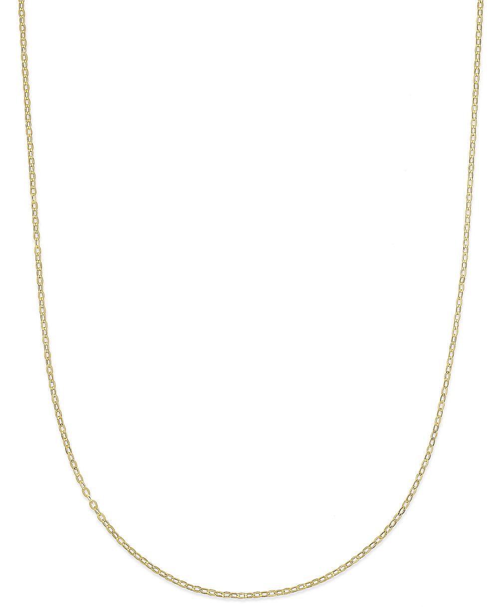 Lightweight 16" Flat Rolo Chain Necklace (1-3/8mm) in 14k Gold