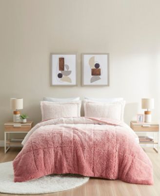 Intelligent Design Brielle Ombre Shaggy Faux Fur 3-Pc. Comforter Set, King/California King