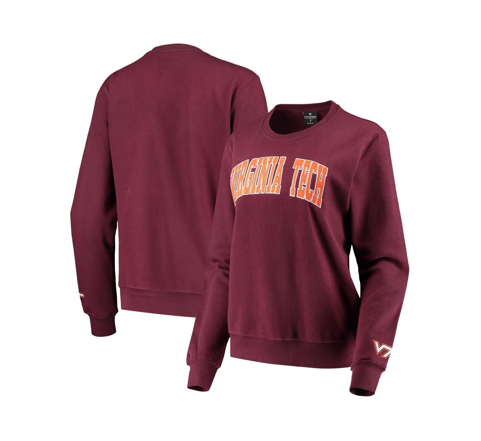 Женский свитшот Colosseum Maroon Virginia Tech Hokies Campanile Pullover