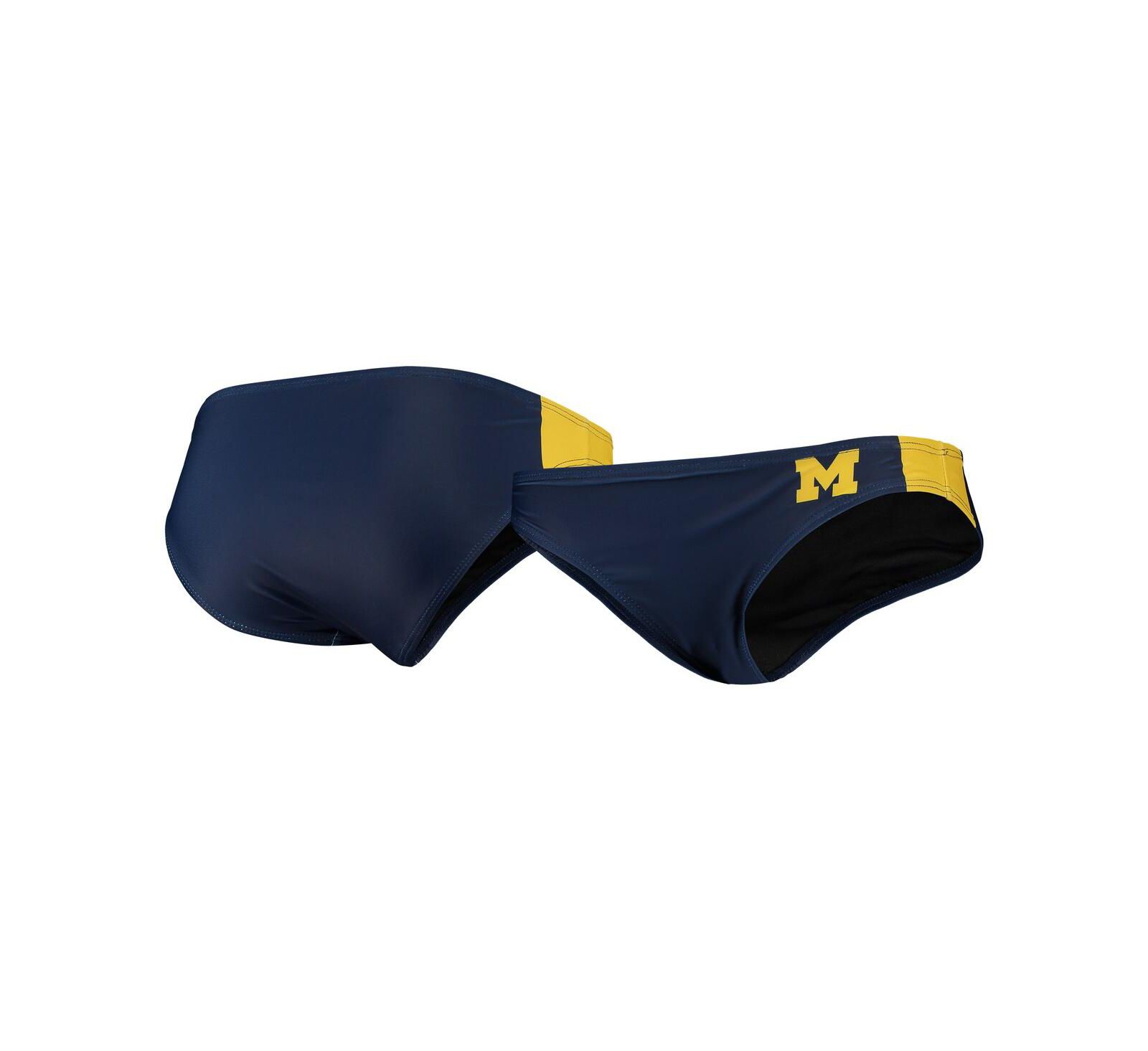 Women's FOCO Navy Michigan Wolverines Wordmark Bikini Bottom