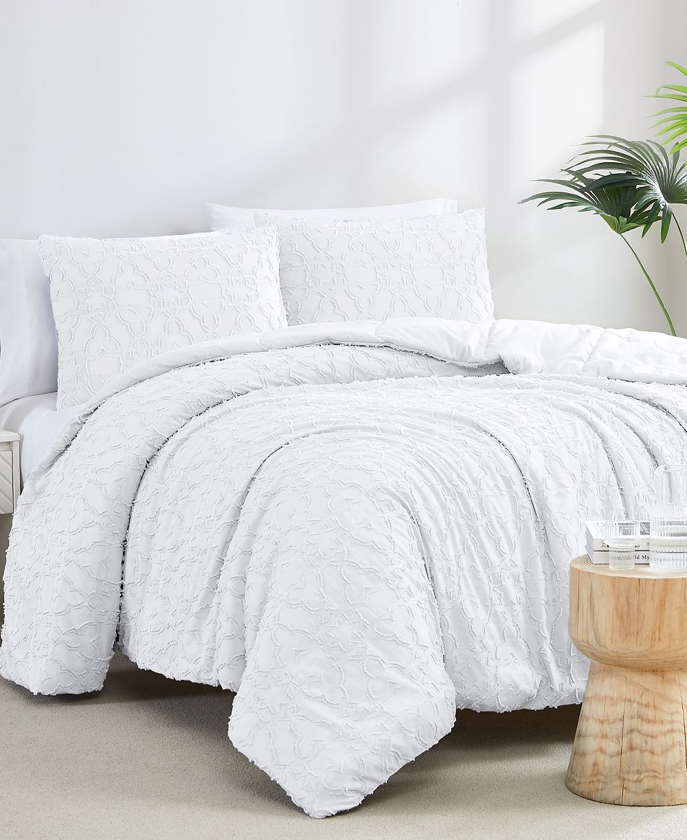 Southshore Fine Linens Stella Clipped Jacquard Комплект из 3 предметов, Full/Queen