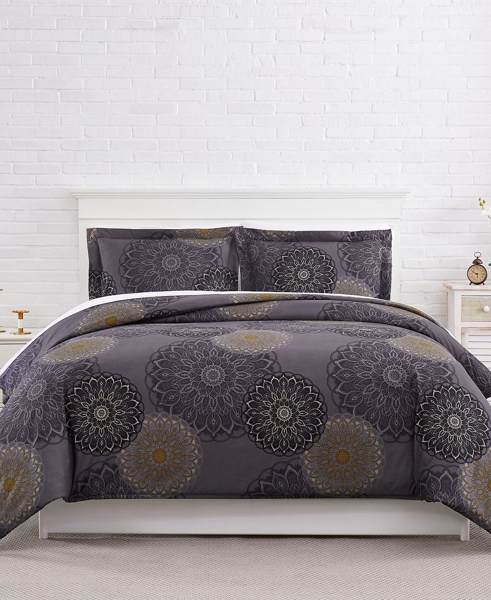 Комплект одеяла Southshore Fine Linens Midnight Floral, 3 предмета, Twin